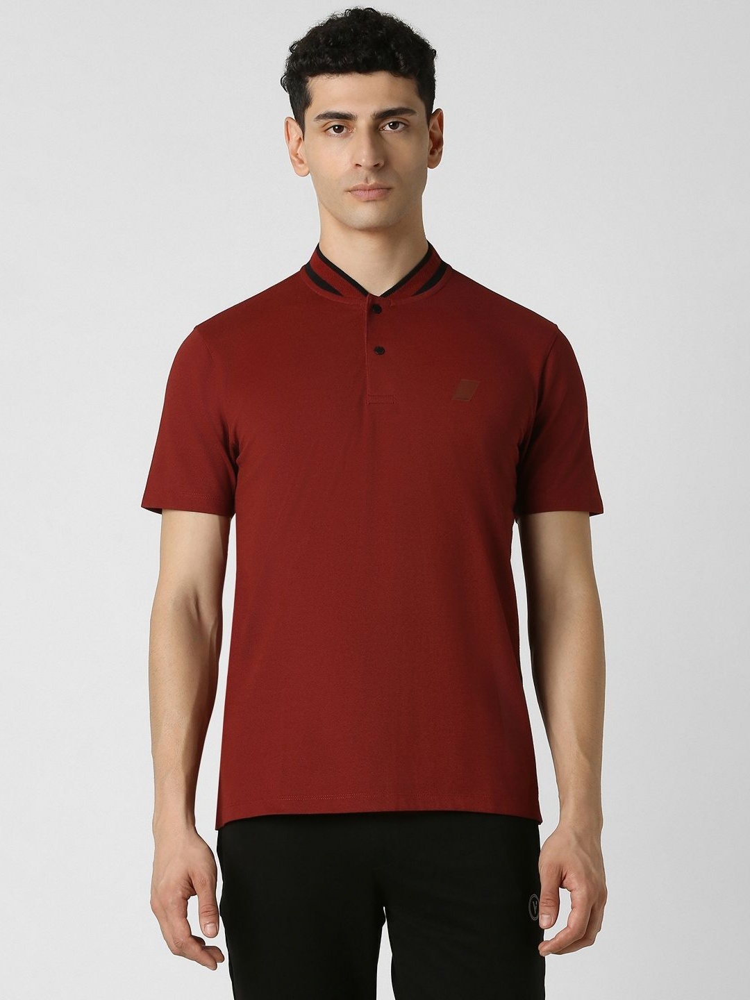 

Van Heusen Flex Men Solid Henley Neck Cotton T-shirt, Maroon