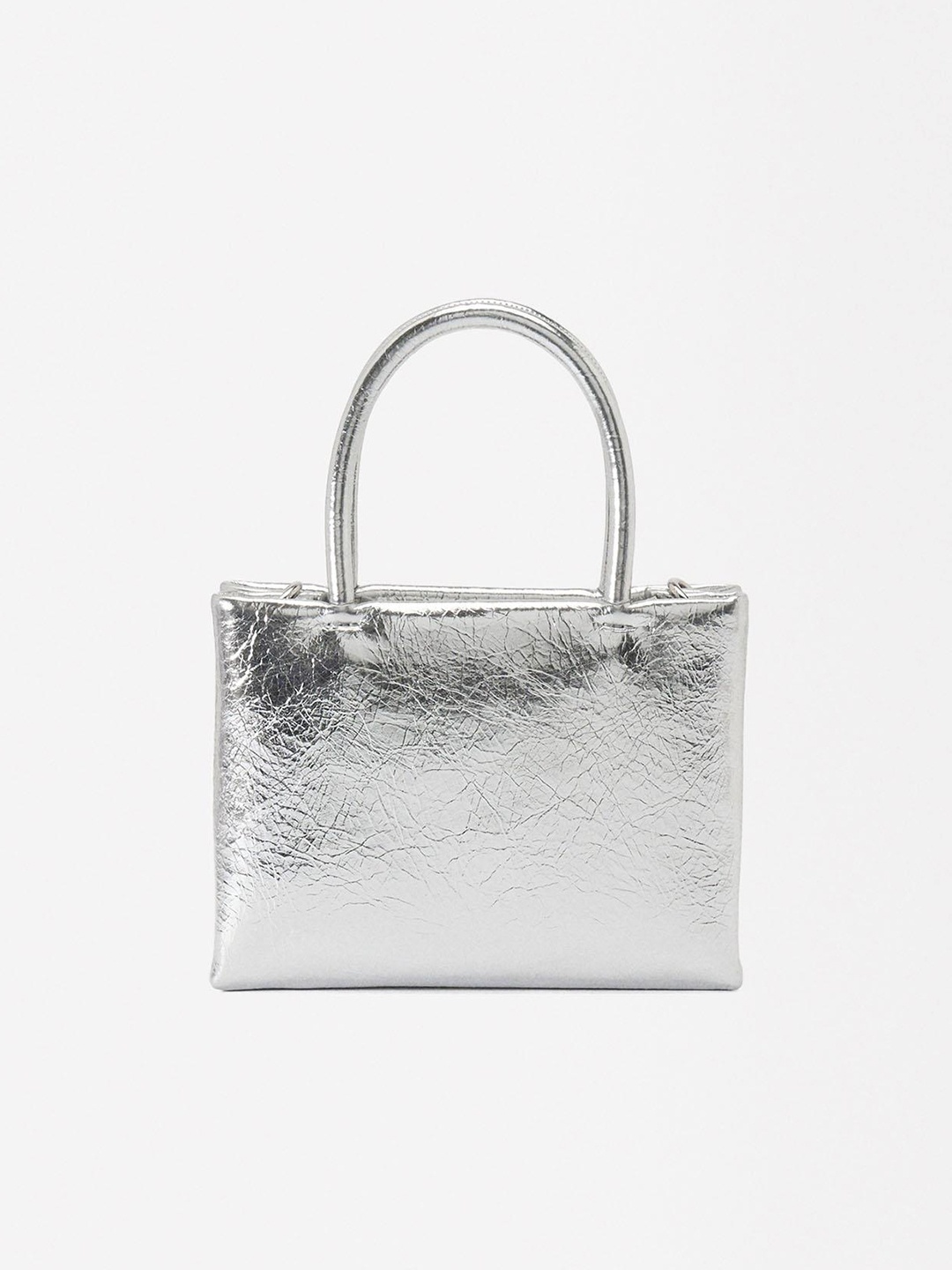 

PARFOIS Structured Handheld Bag, Silver