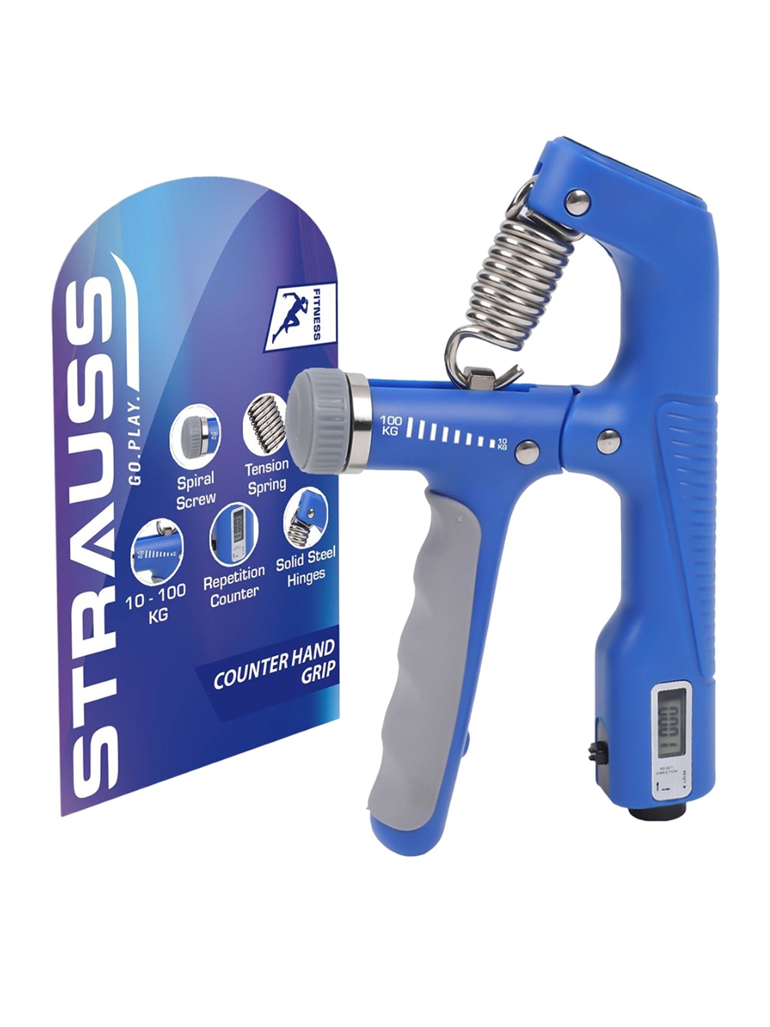 

STRAUSS A-Shaped Hand Grip Accessories With Digital Counter, Blue