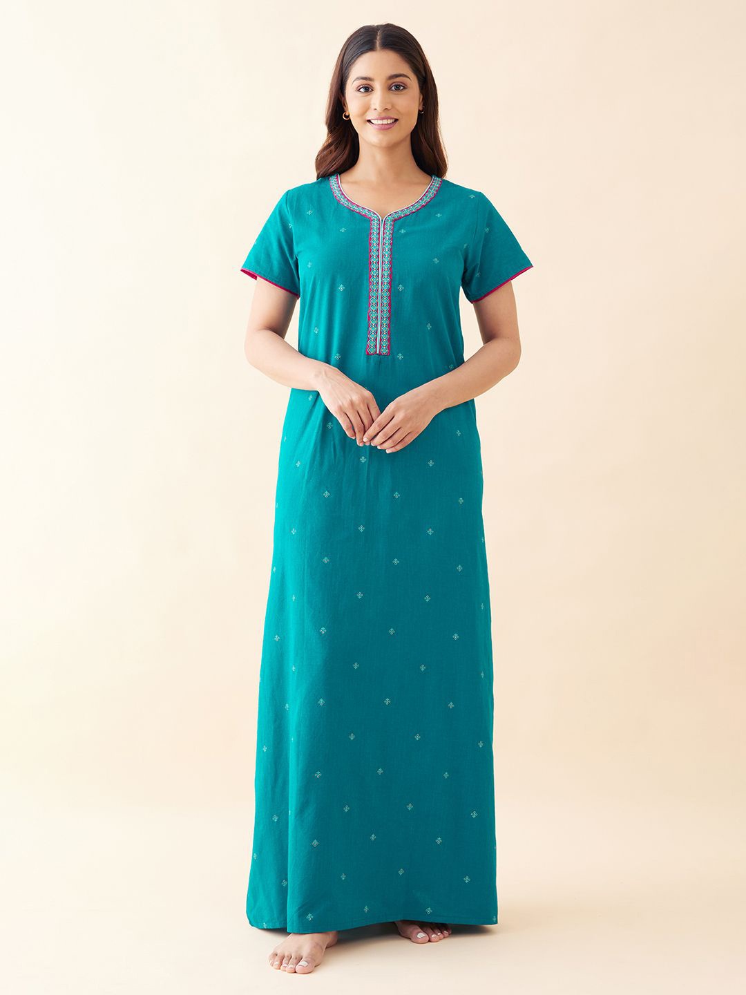 

Maybell Printed Maxi Nightdress, Blue