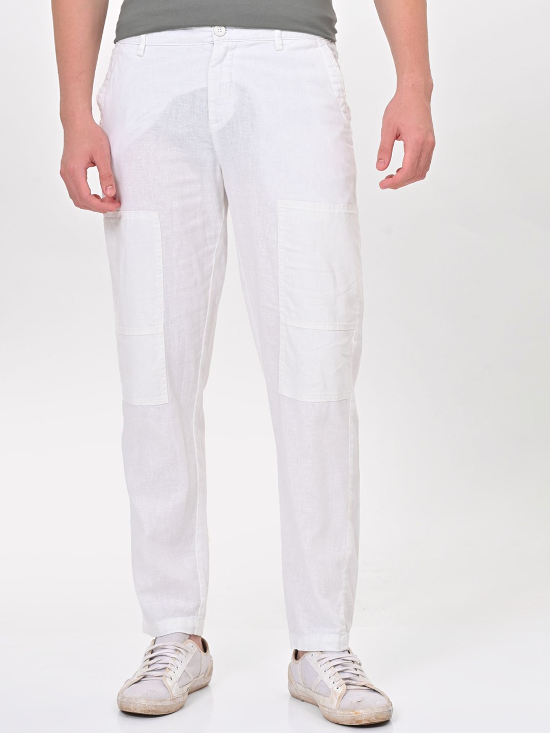 

POE Men Smart Slim Fit Chinos Trousers, White