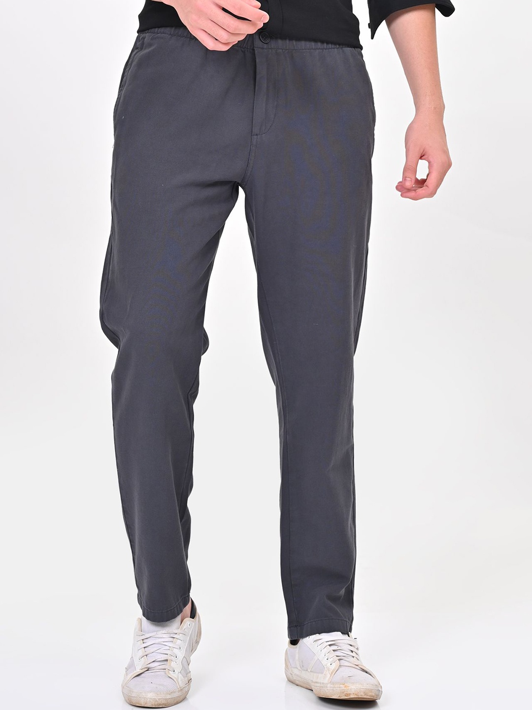 

POE Men Smart Slim Fit Chinos Trousers, Grey