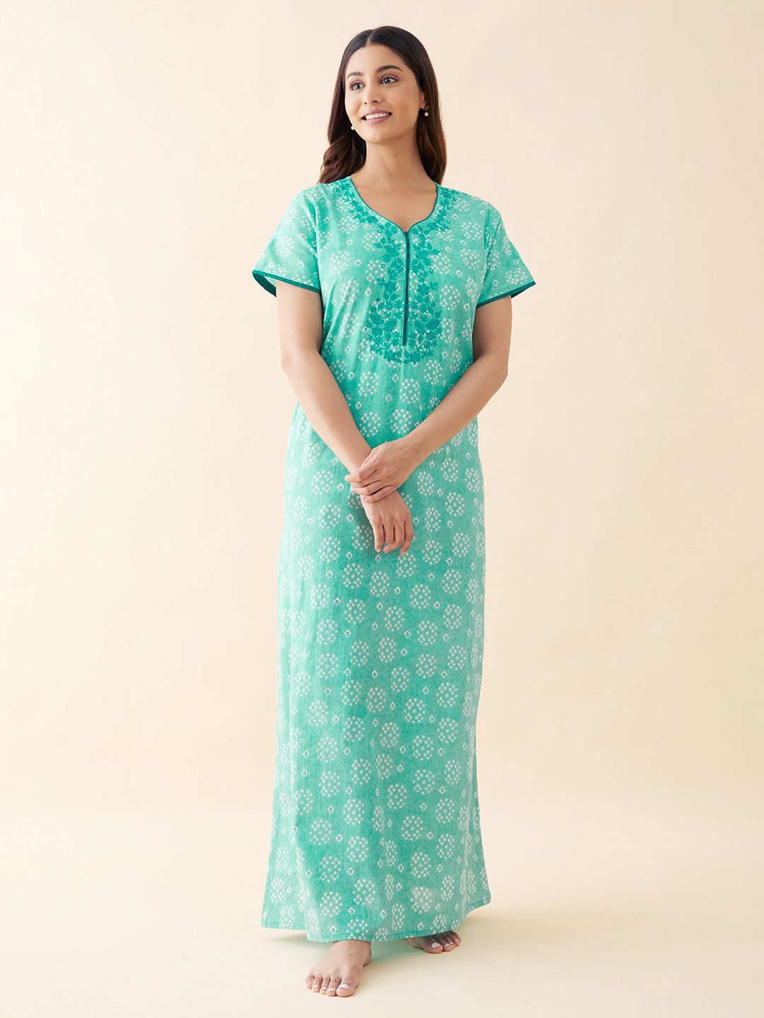

Maybell Printed Maxi Nightdress, Blue