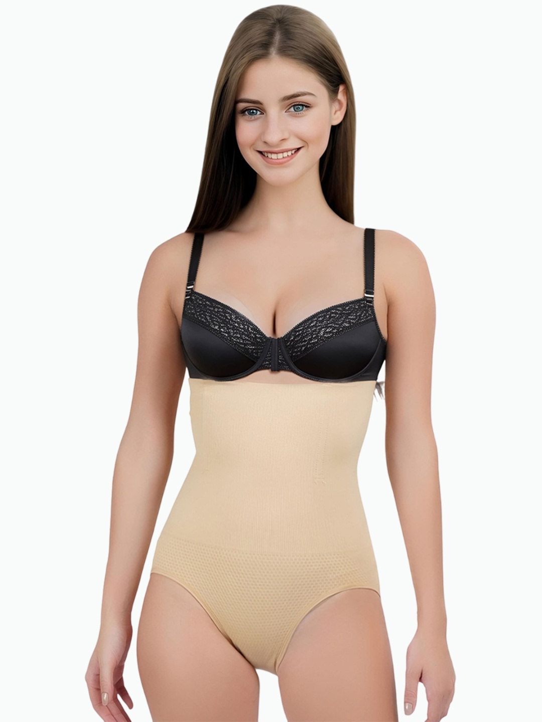 

DUNBERRY LONDON Women Full Seamless Tummy Control Shapewear High Waist Cincher, Beige