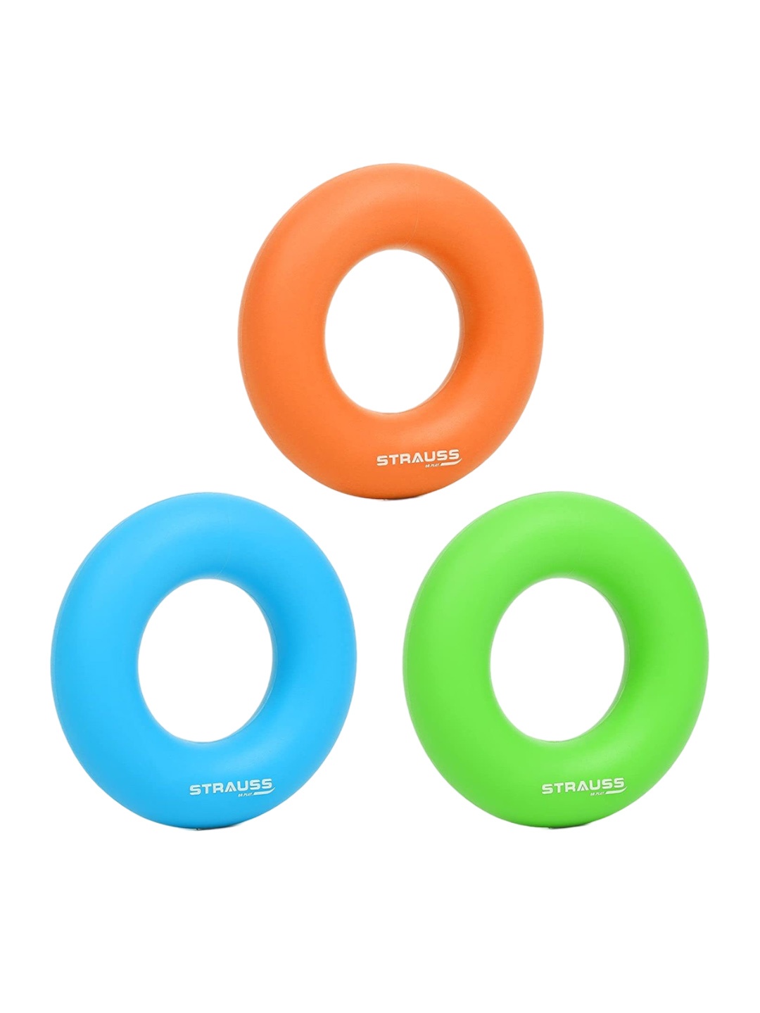 

STRAUSS Pack Of 3 Palm Hand Grip Exerciser, Orange