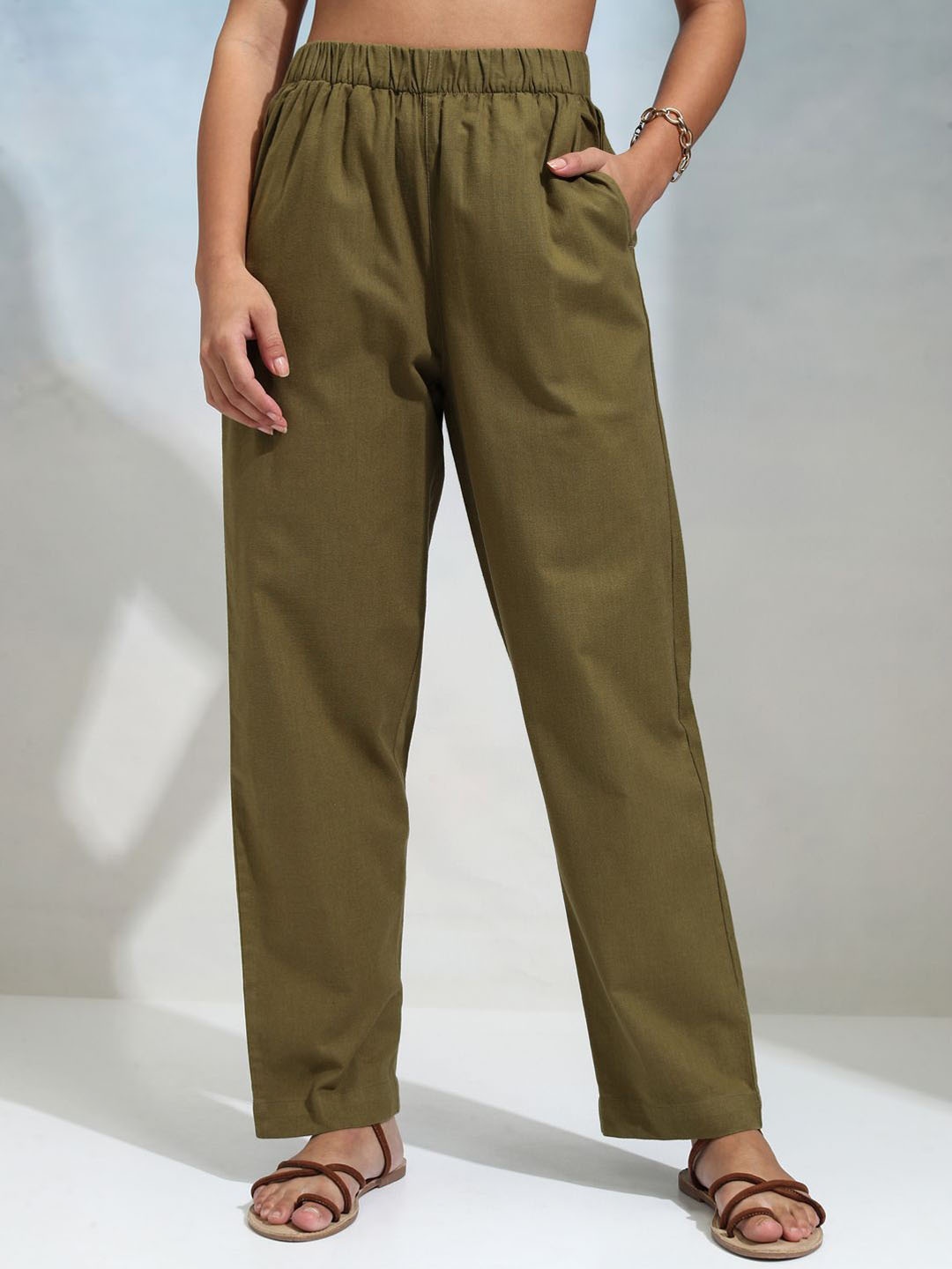 

Tokyo Talkies Women Trousers, Olive