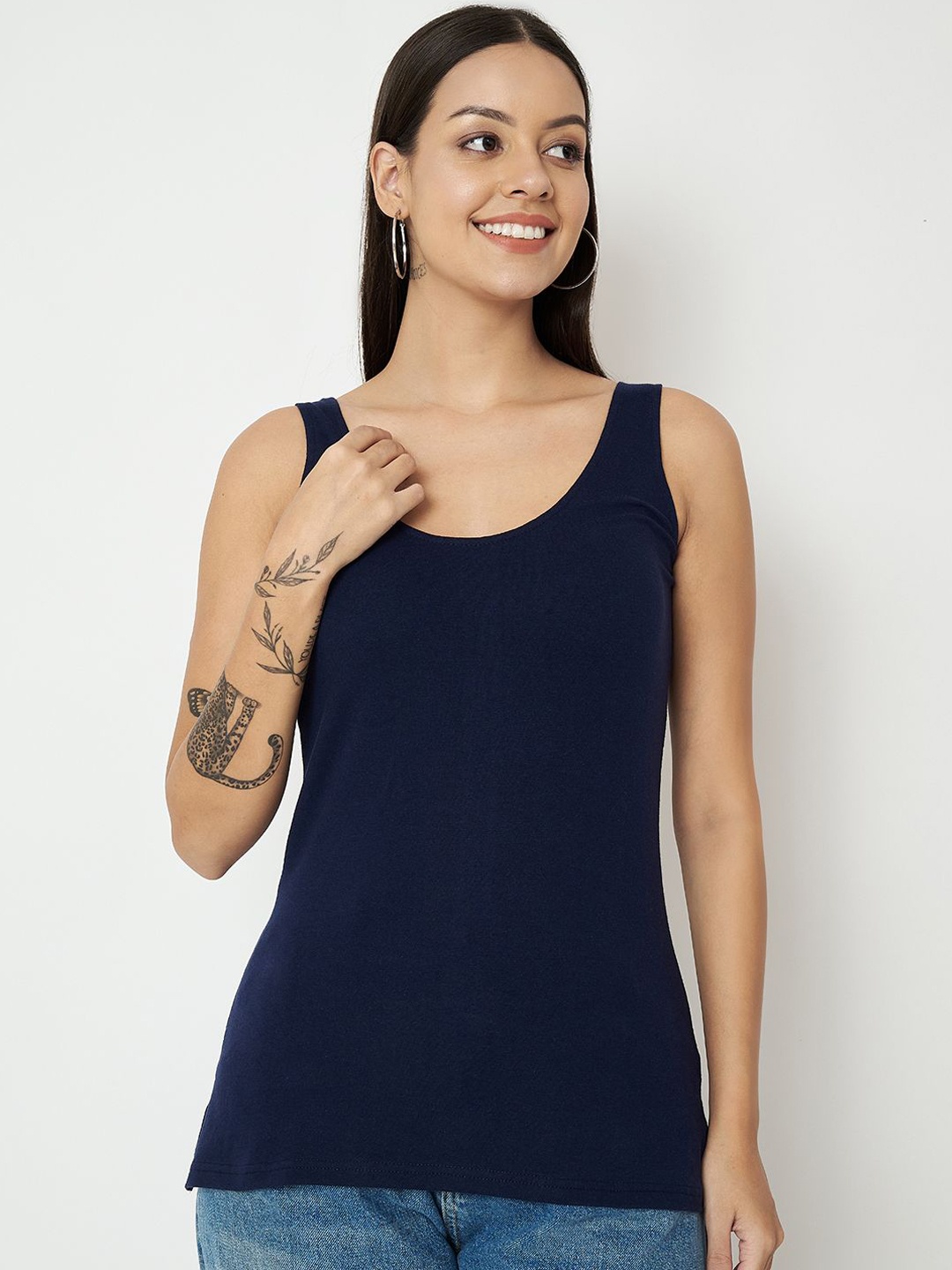 

BRINNS Cotton Non-Padded Camisoles, Navy blue