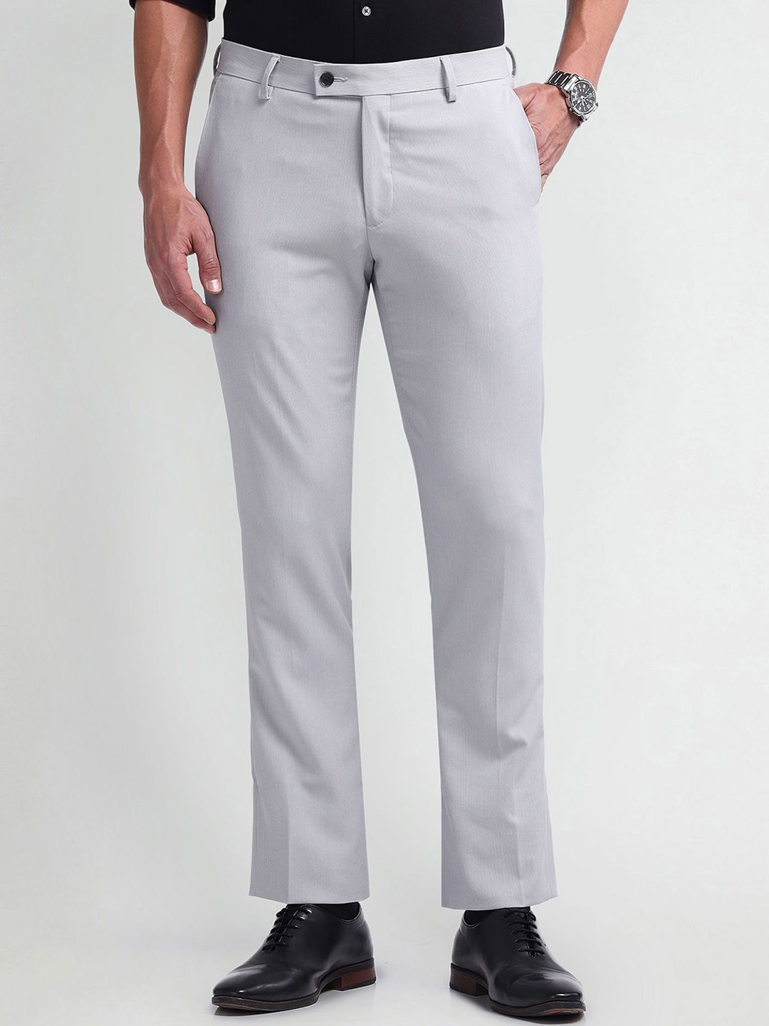 

Arrow Men Slim Fit Trousers, Grey