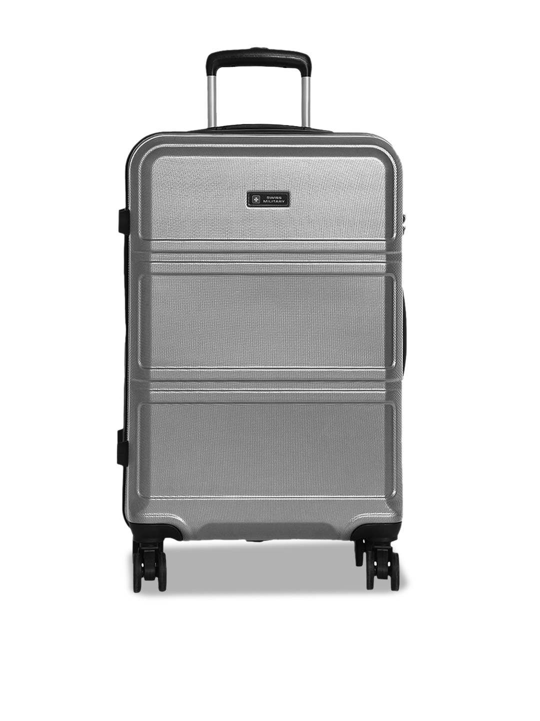

SWISS MILITARY Textured Hard-Sided Large Trolley Bag, Silver