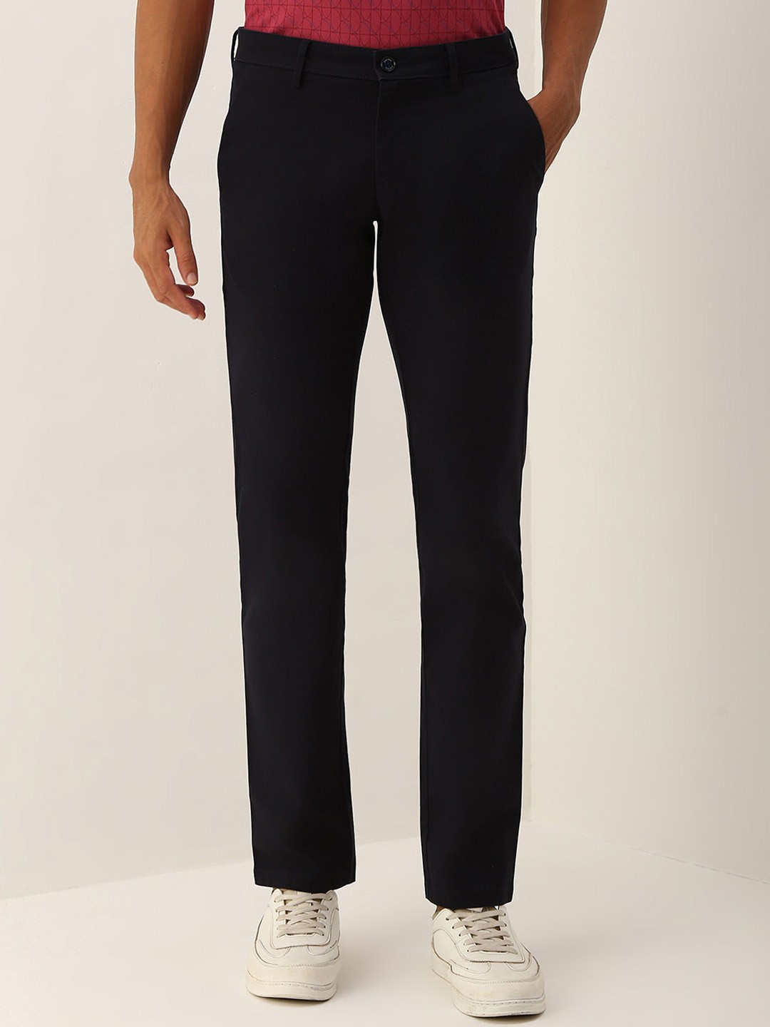 

Allen Solly Men Slim Fit Casual Trousers, Black