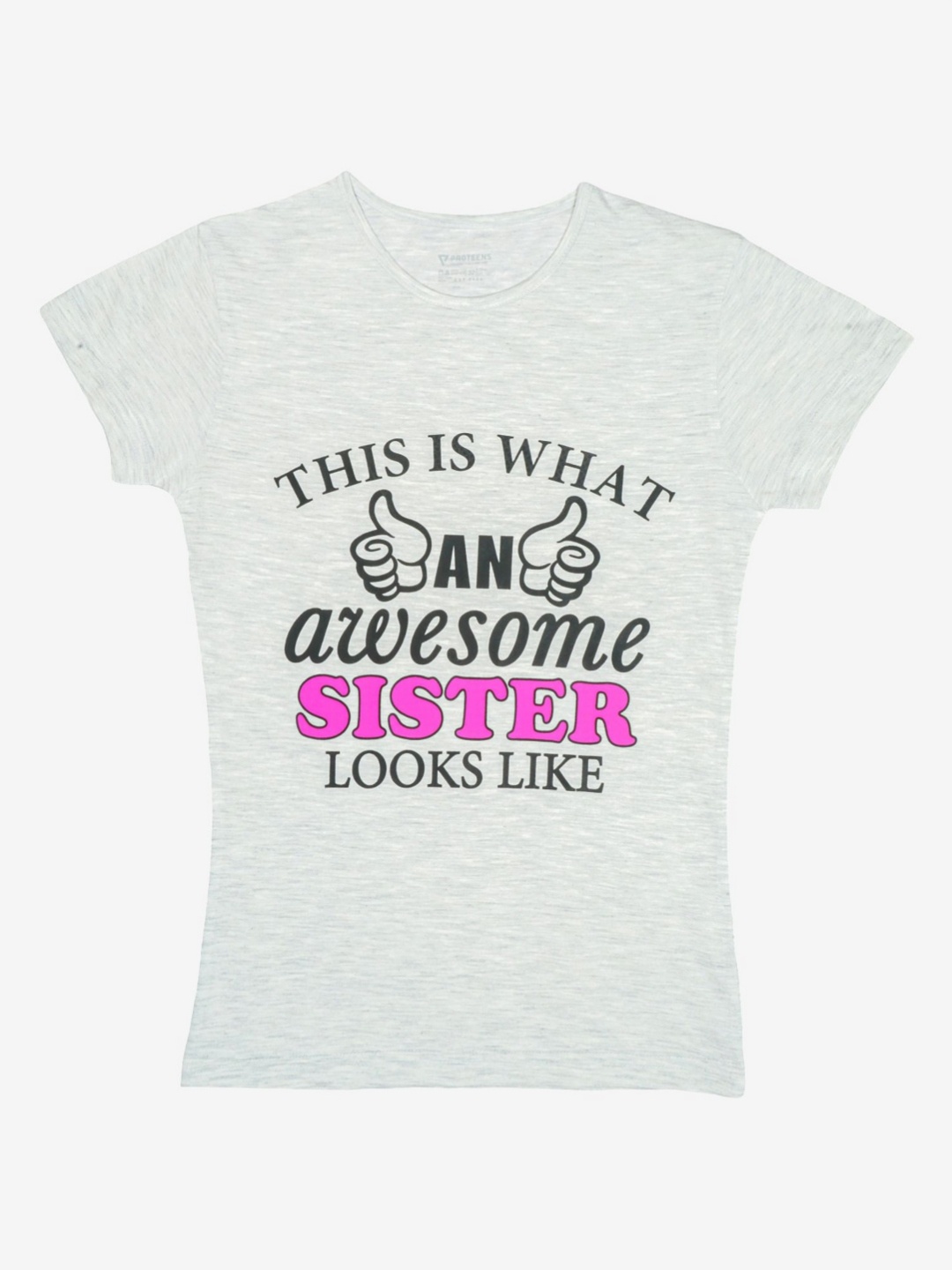 

Bodycare Girls Typography Printed T-shirt, Grey