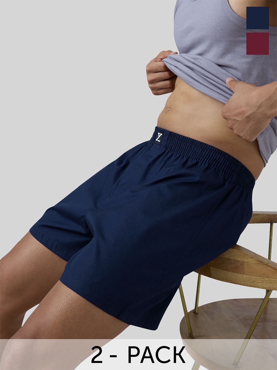 

XYXX Men Pack Of 2 Pure Cotton Boxers XYBOX2PCKN336, Blue