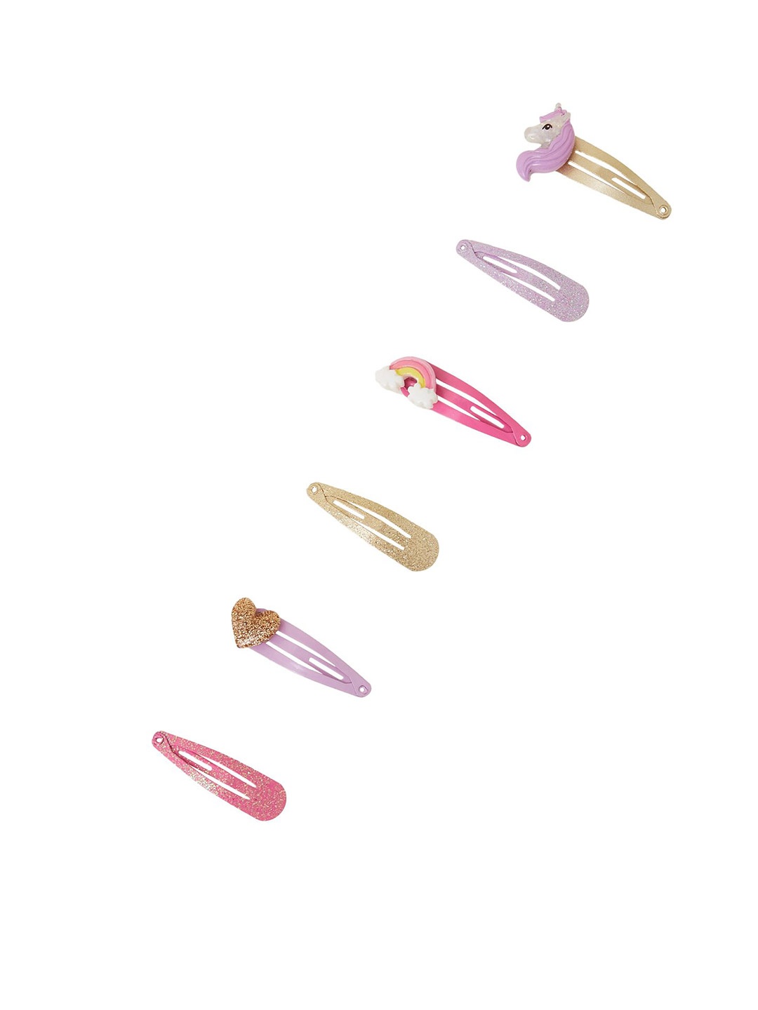 

Accessorize Set of 6 Girls Embellished Tic Tac Hair Clip, Pink