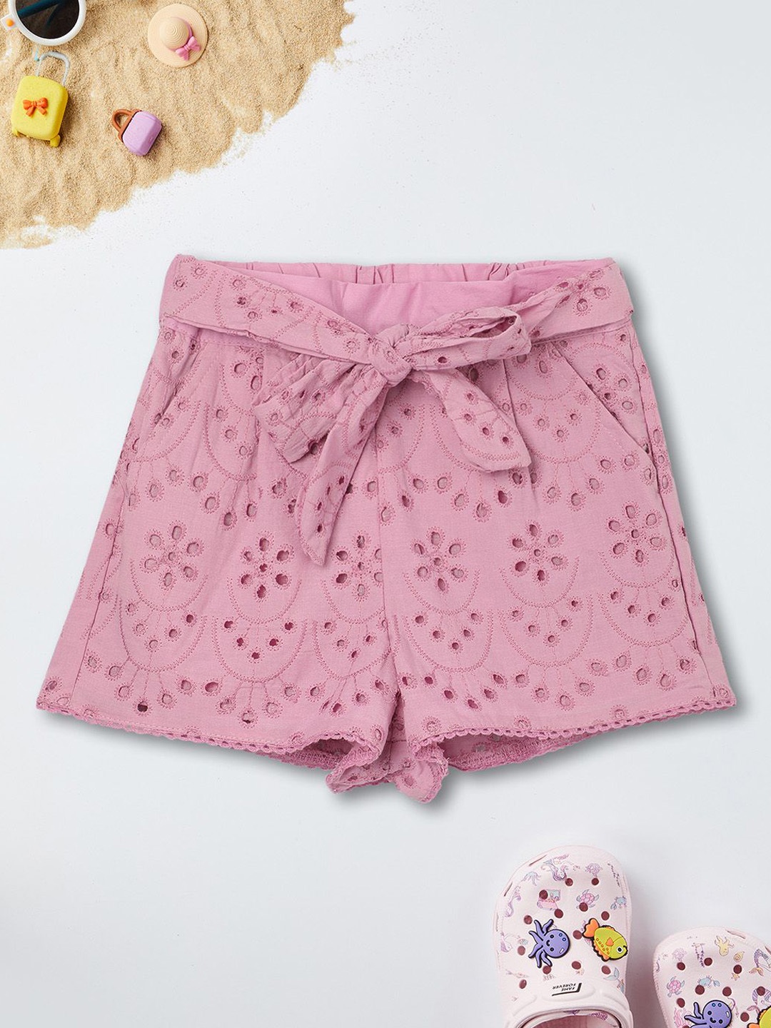 

max Girls Floral Printed Shorts, Purple