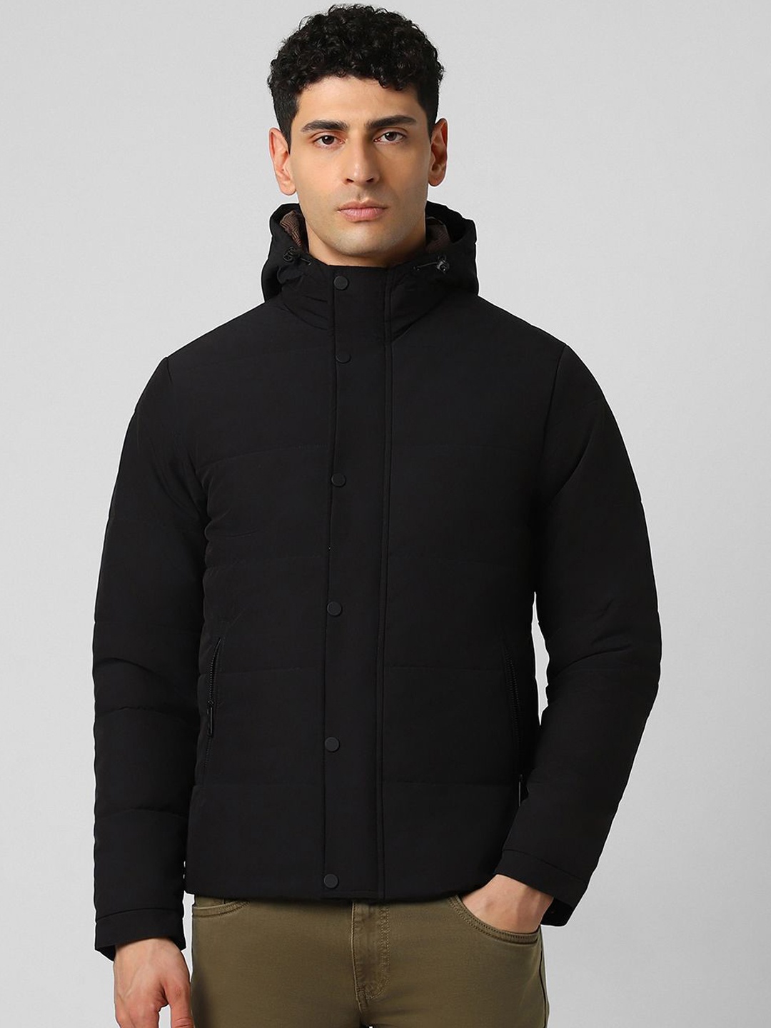 

Van Heusen Sport Men Geometric Open Front Jacket, Black