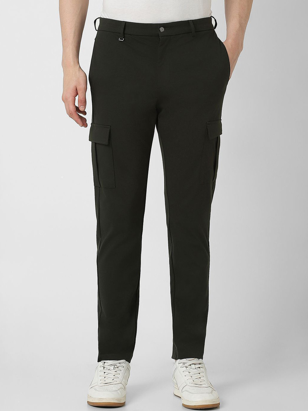 

Van Heusen Flex Men Slim Fit Cargos Trousers, Green
