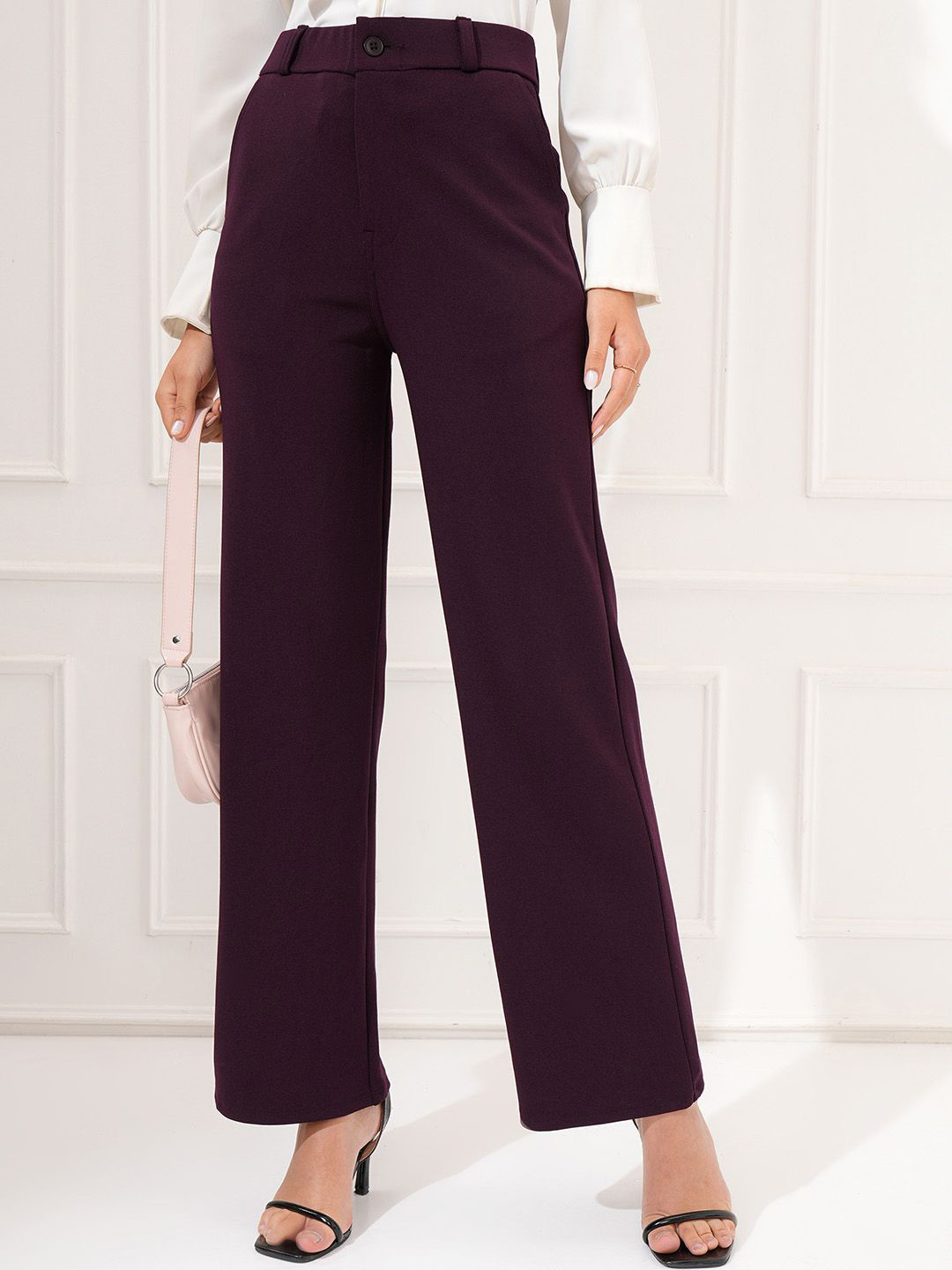 

Tokyo Talkies Women Straight Fit Trousers, Purple
