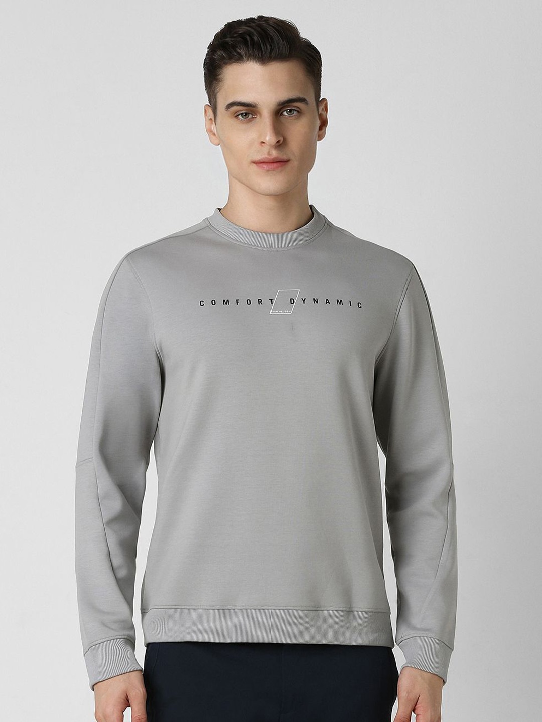 

Van Heusen Flex Men Printed Sweatshirt, Grey