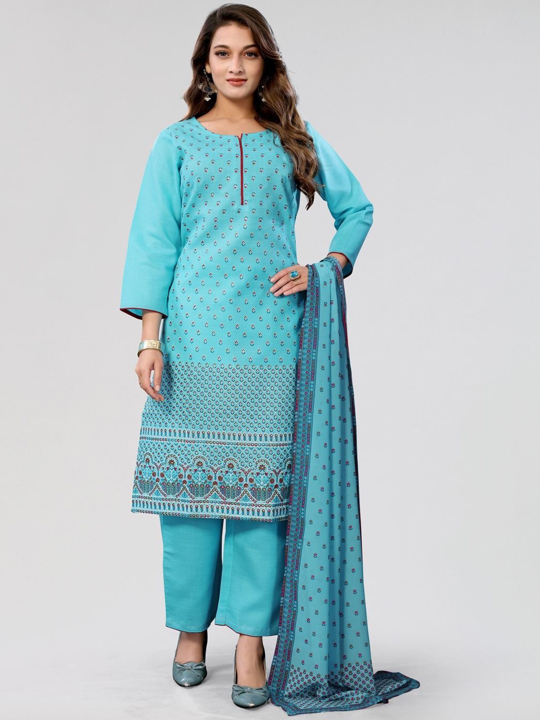 

PYARI - A style for every story Ethnic Motifs Printed Kurta with Trousers & Dupatta, Blue