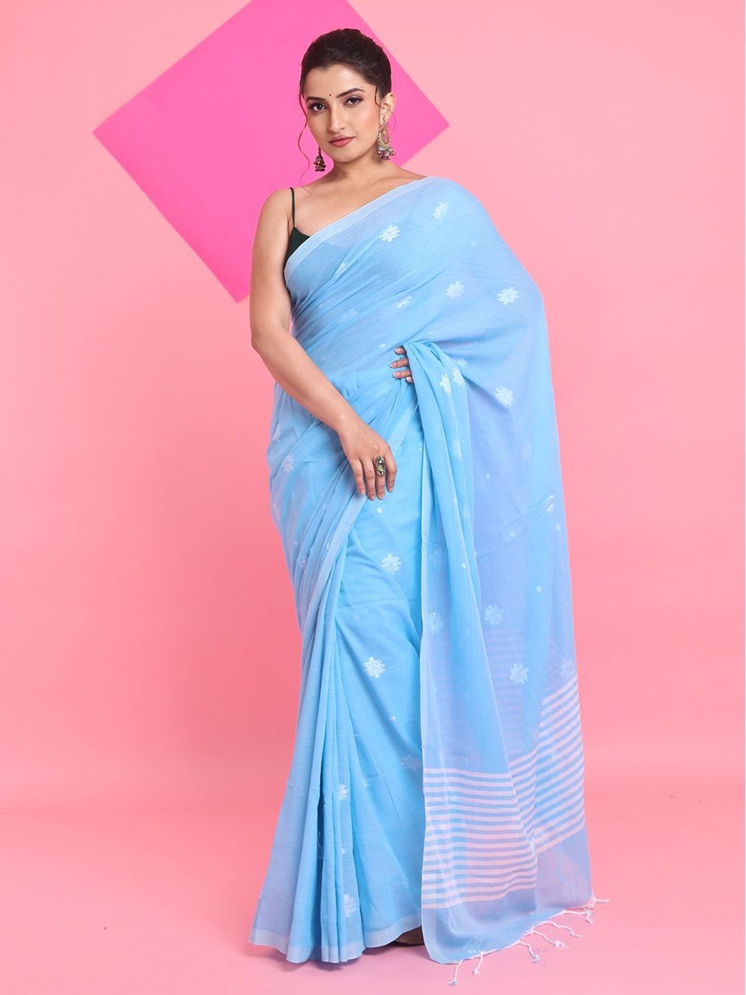 

Arhi Woven Design Pure Cotton Saree, Blue