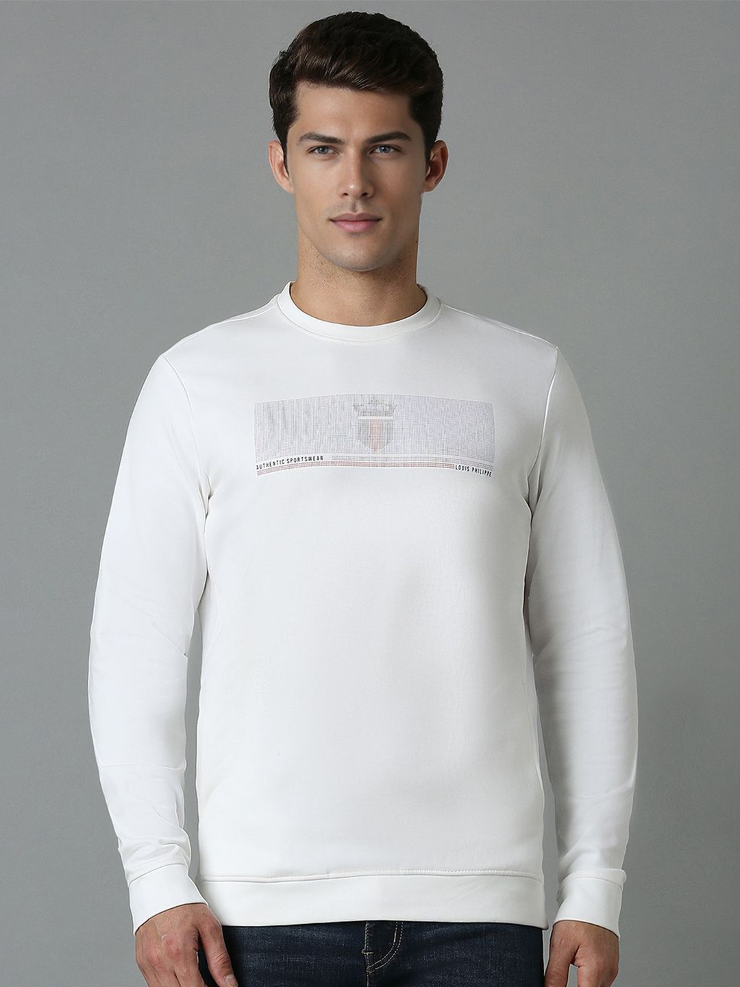 

Louis Philippe Sport Men Graphic Printed Sweatshirt, White