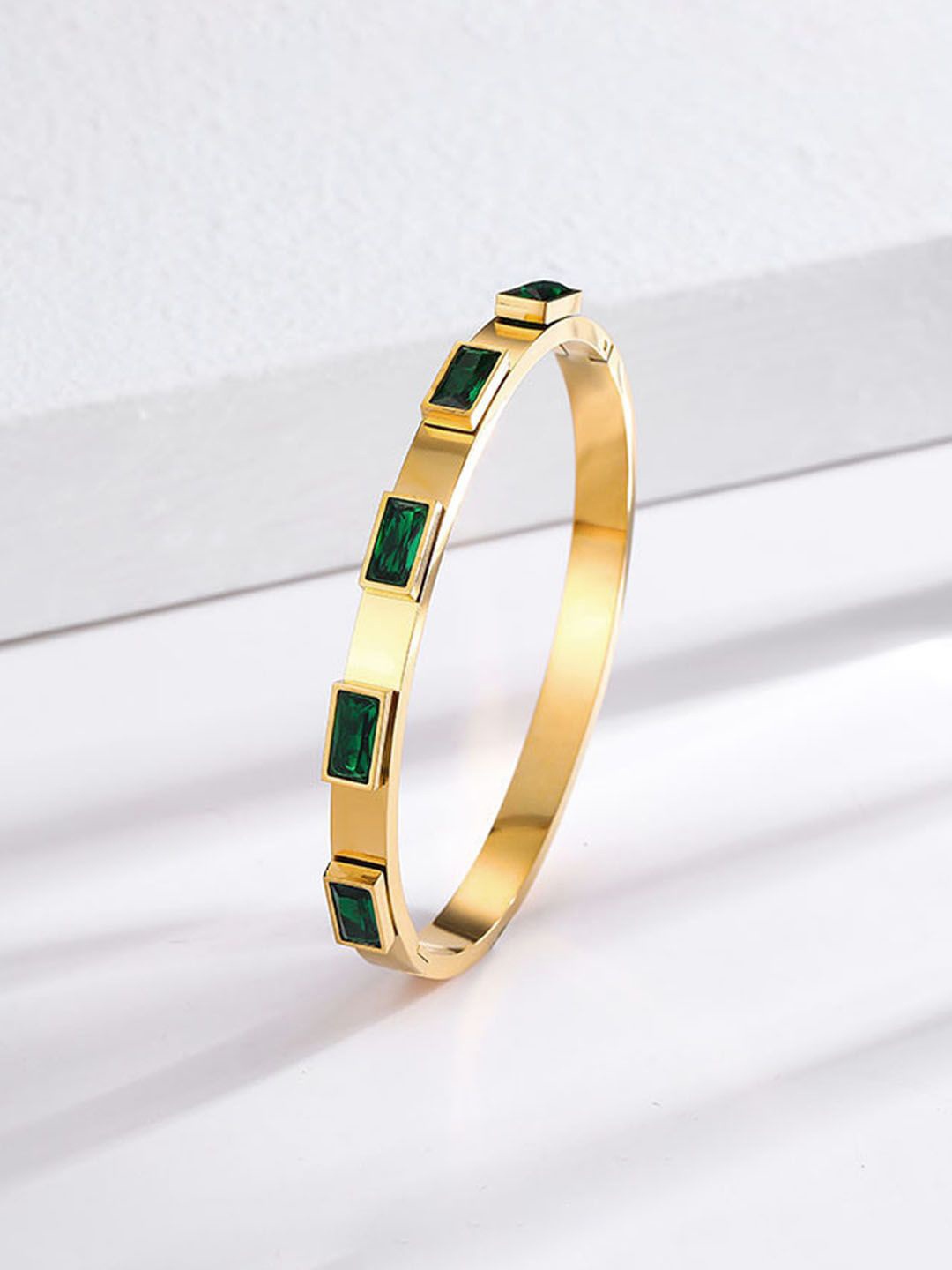 

Designs & You Gold Plated Stainless Steel AD Bangle Style Bracelet