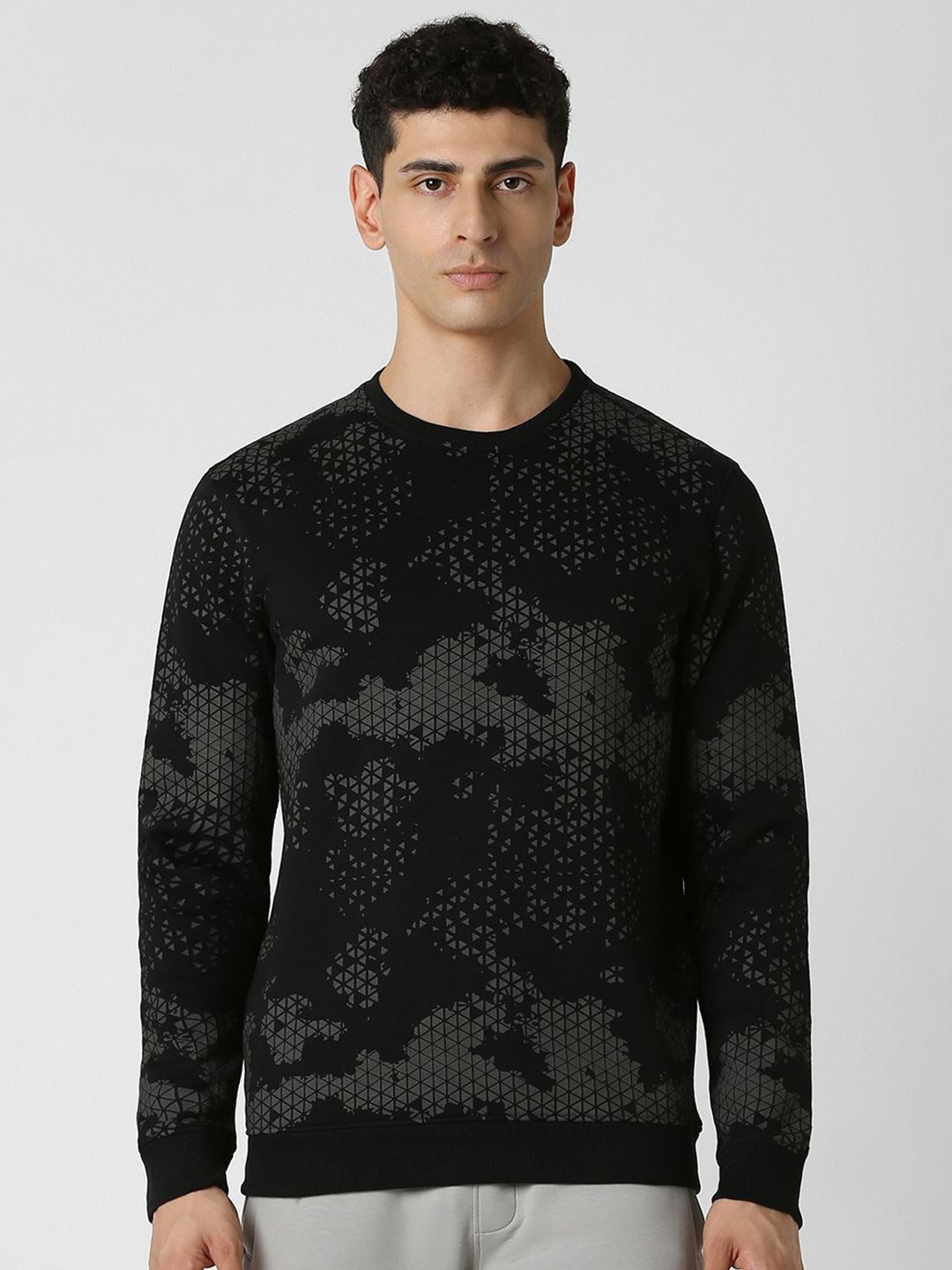 

Van Heusen Flex Men Printed Sweatshirt, Black