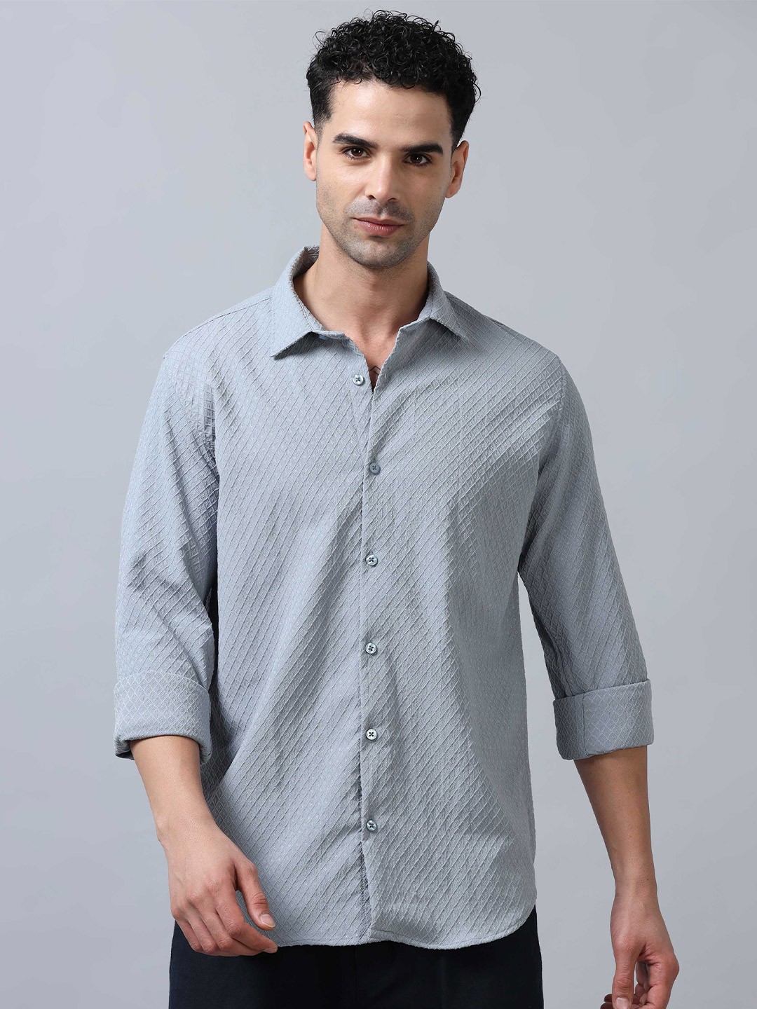 

SORATIA Men Opaque Printed Casual Shirt, Blue