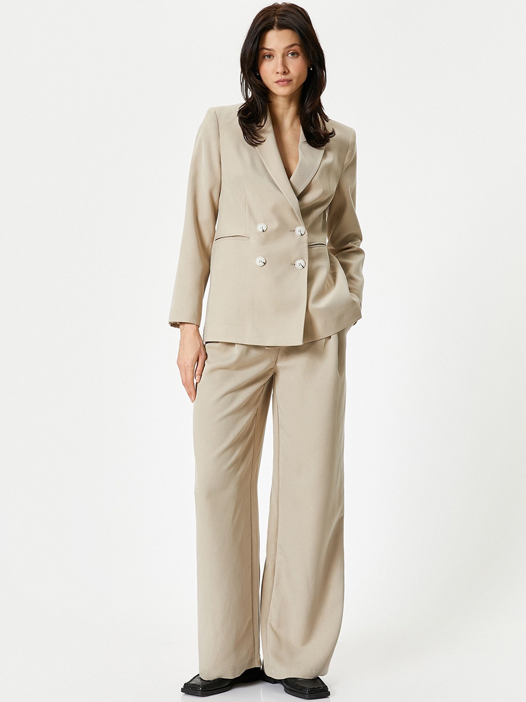 

Koton Women Longline Tailored Jacket, Grey