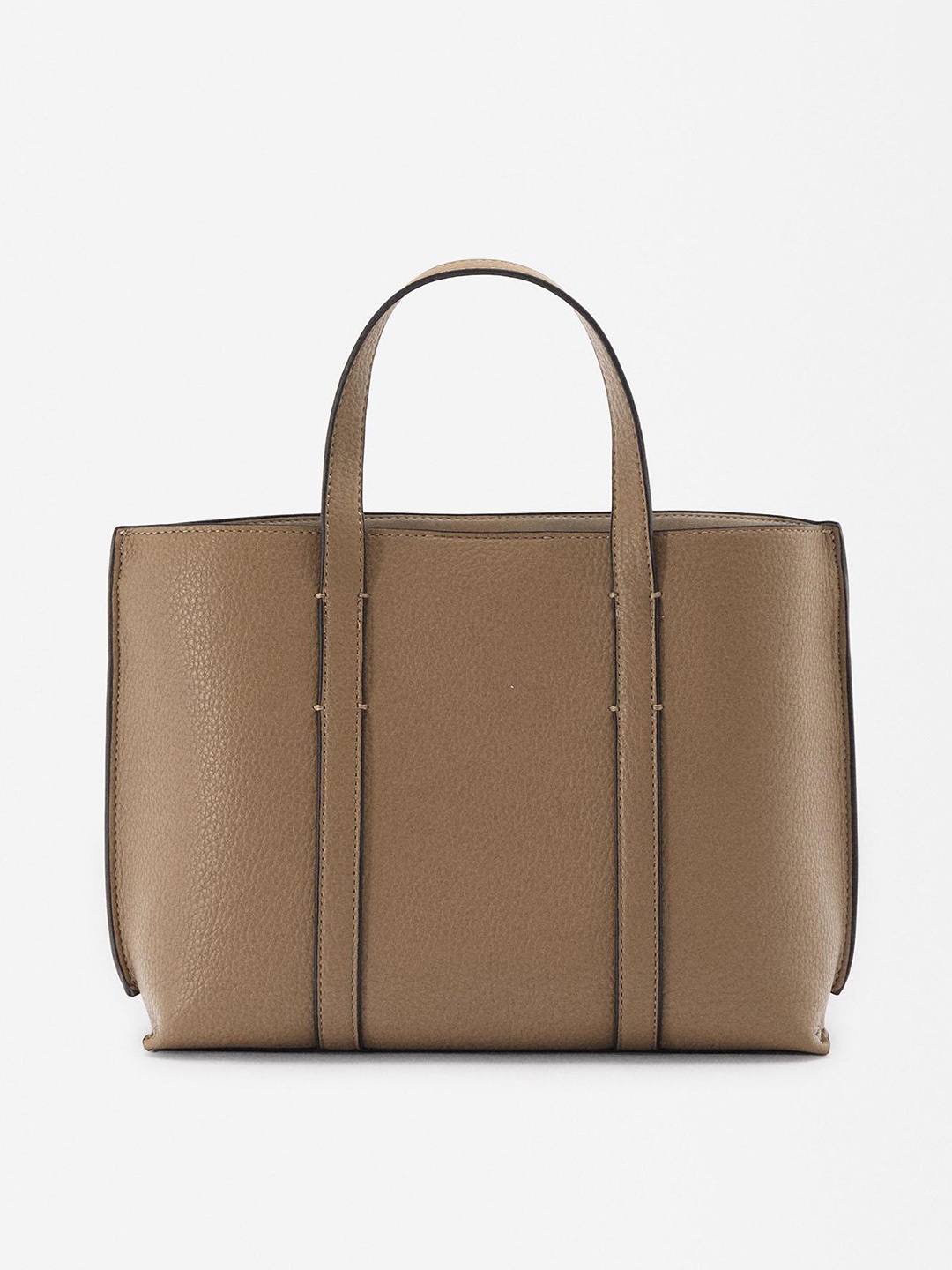 

PARFOIS Textured Structured Handheld Bag, Taupe