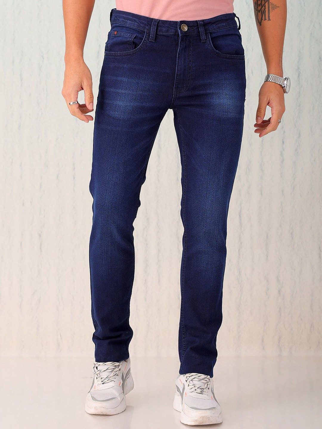 

Hardsoda by The Indian Garage Co Men Slim Fit Light Fade Stretchable Jeans, Blue