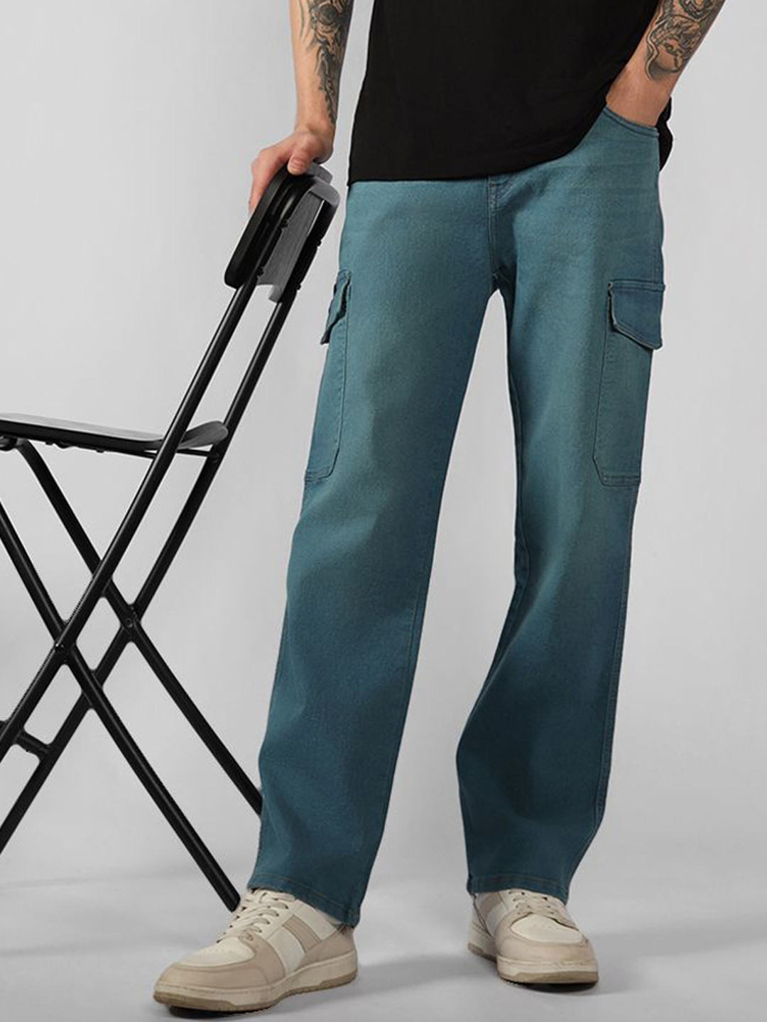 

Dennis Lingo Men's Relaxed Fit Mid-Rise Stretchable Cotton Jeans, Blue