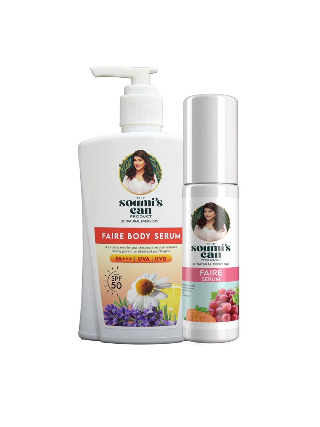 

THE SOUMI'S CAN PRODUCT Set Of 2 Faire Serum & Faire Body Serum with SPF 50- 350 ml, White