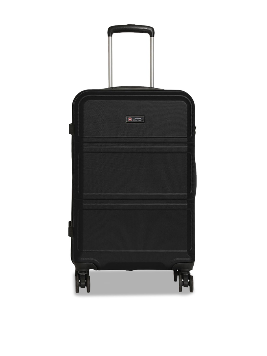 

SWISS MILITARY Textured Hard-Sided Medium Trolley Bag, Black