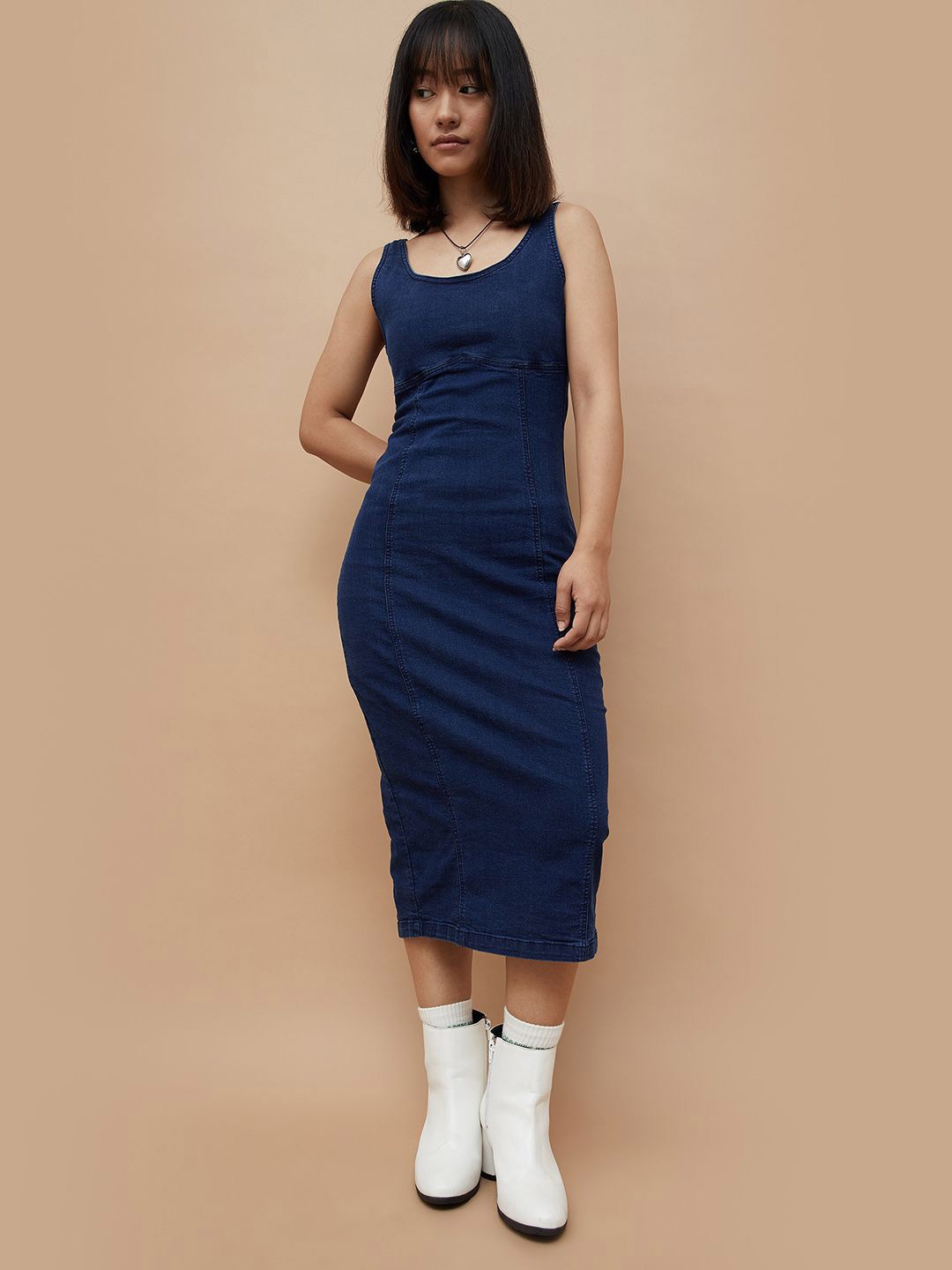 

Ginger by Lifestyle Denim Bodycon Midi Dress, Blue