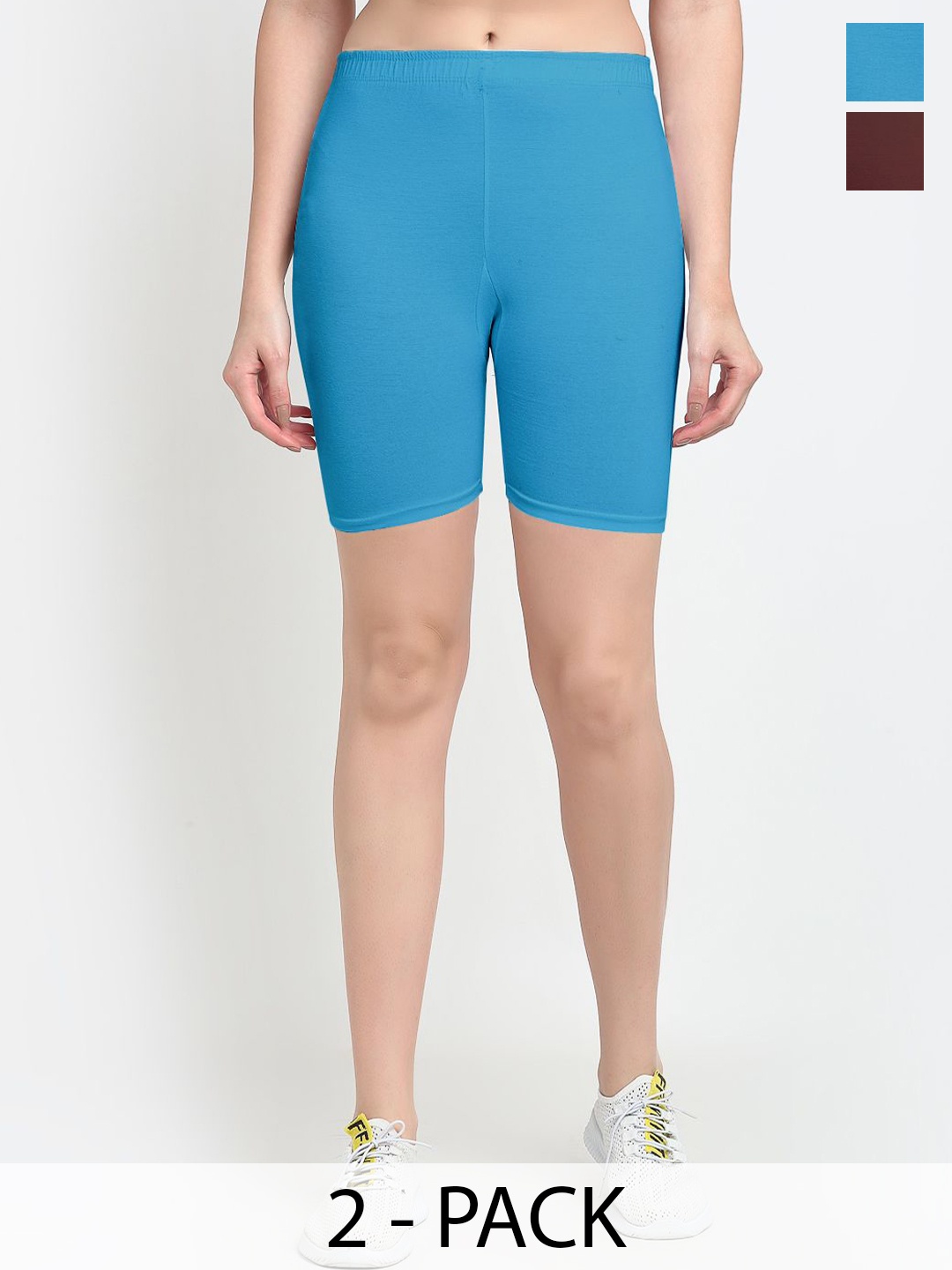 

GRACIT Women Skinny Fit Cycling Sports Shorts, Brown