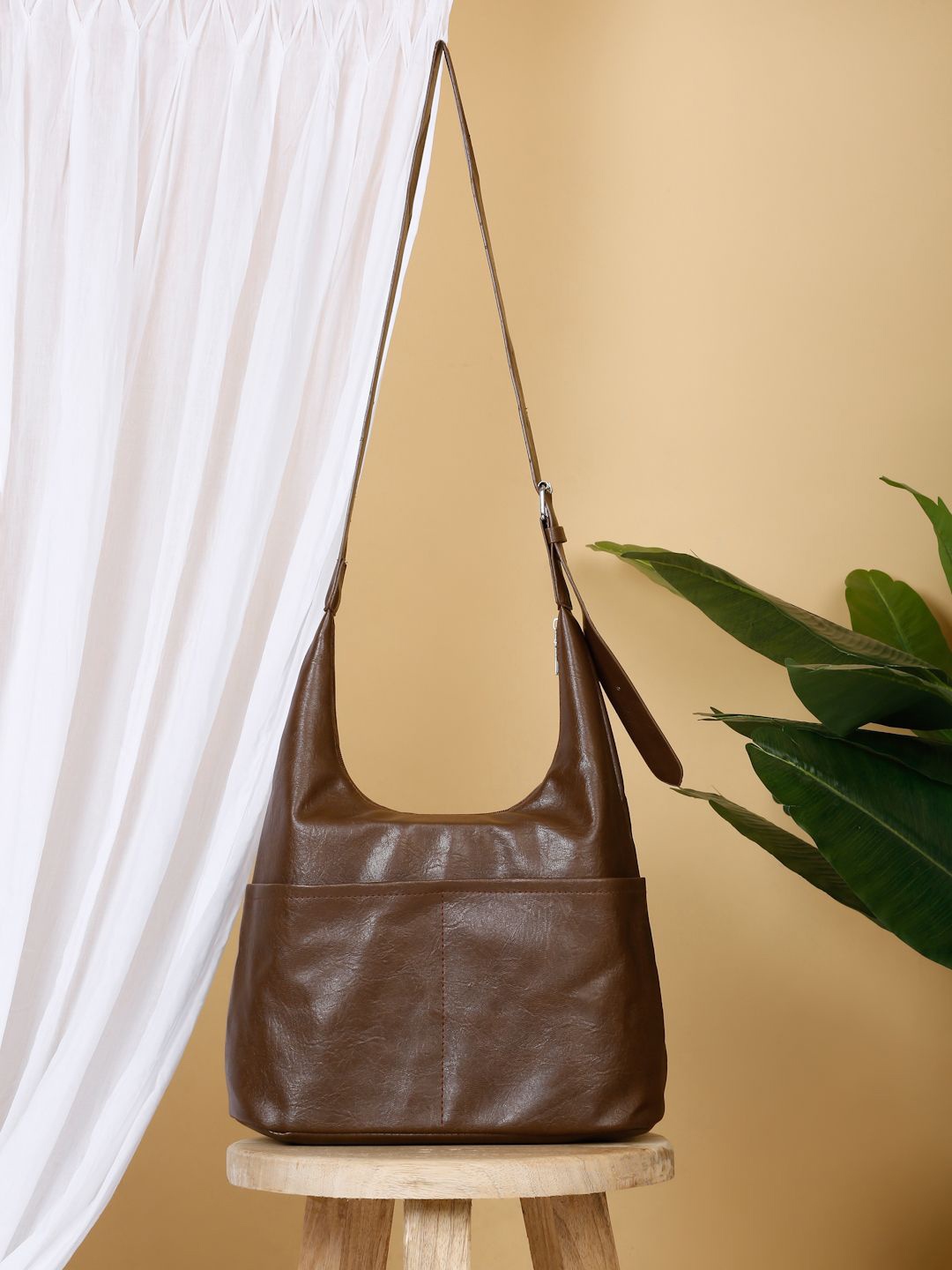 

Apsis PU Structured Tote Bag, Coffee brown