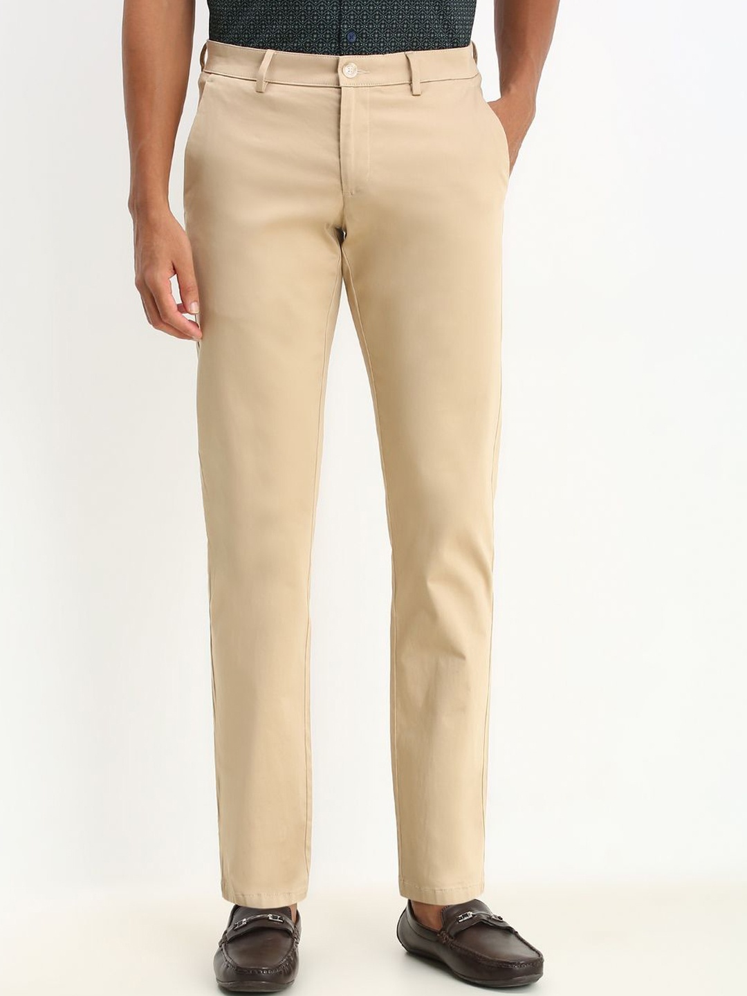 

Allen Solly Men Slim Fit Trousers, Beige