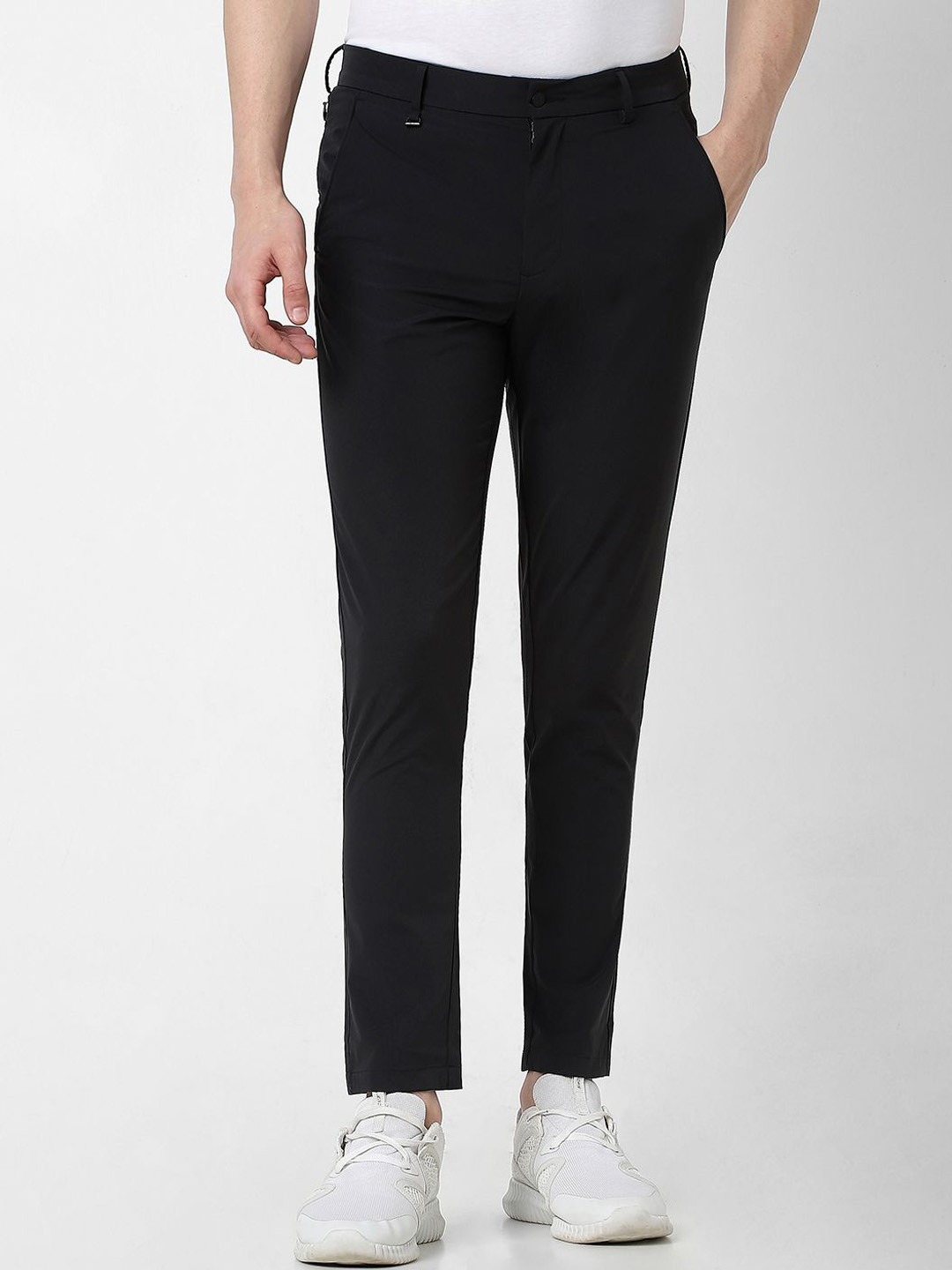 

Van Heusen Flex Men Slim Fit Trousers, Black