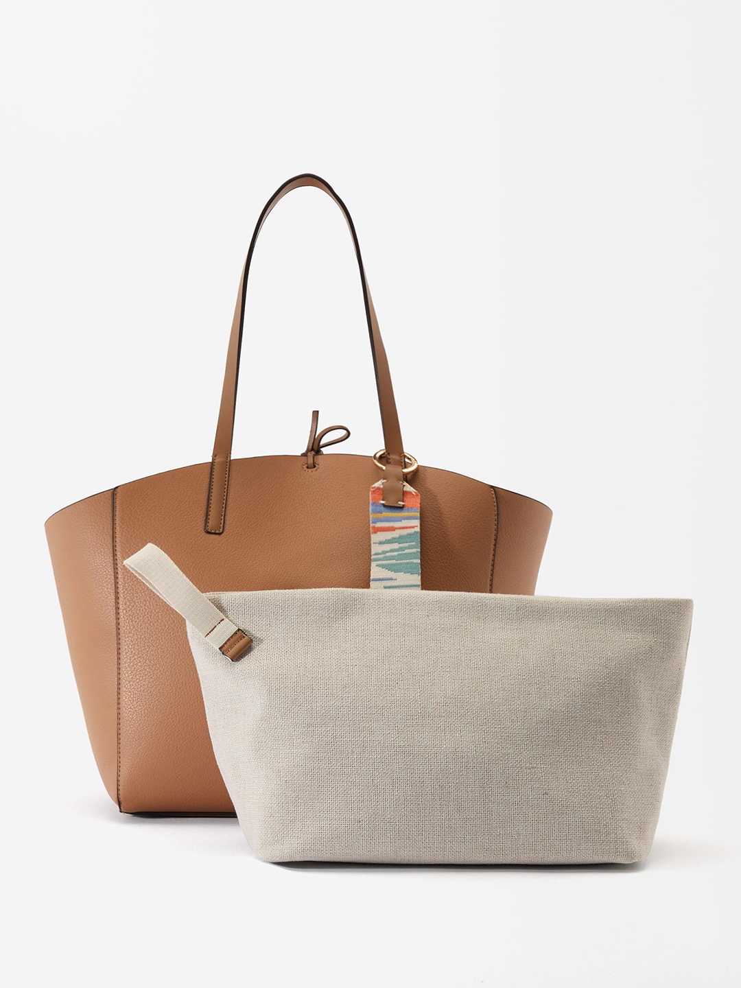 

PARFOIS Structured Reversible Tote Bag, Camel brown