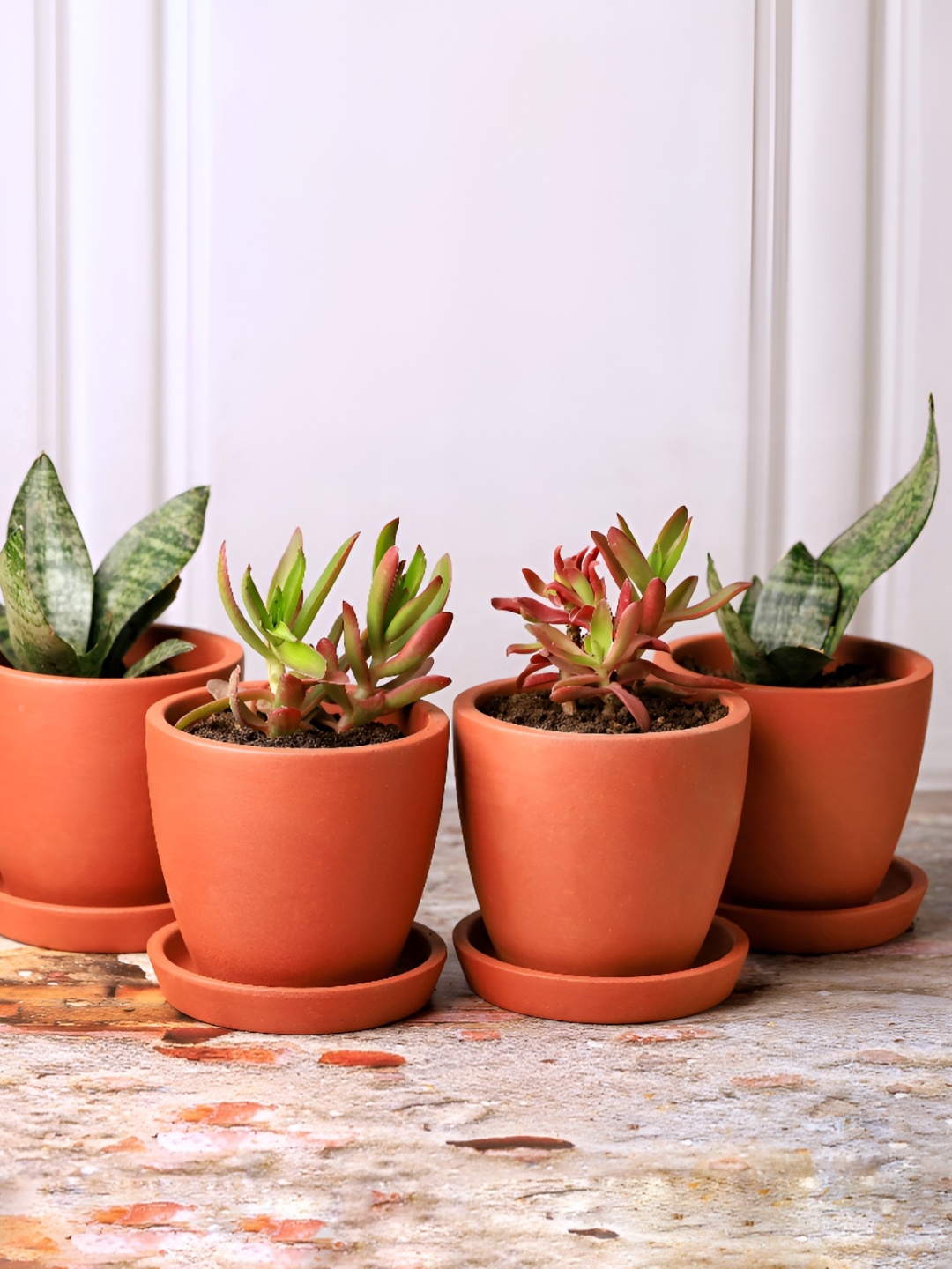 

The handicraftian 2 Pieces Cone Planter, Red