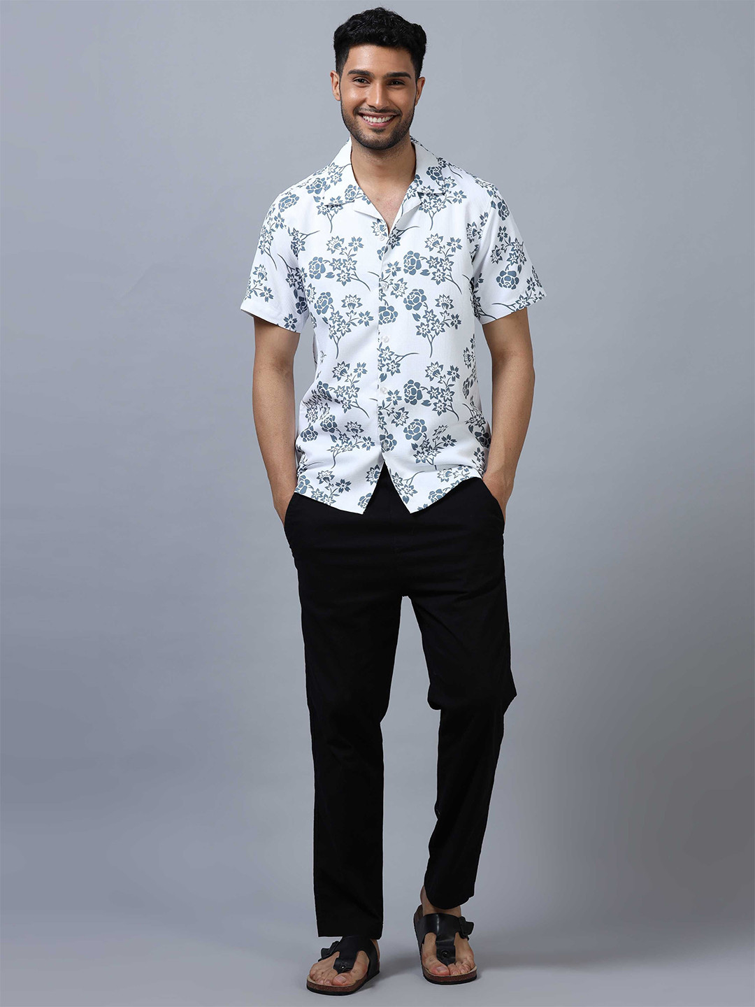 

SORATIA Men Floral Opaque Printed Casual Shirt, White