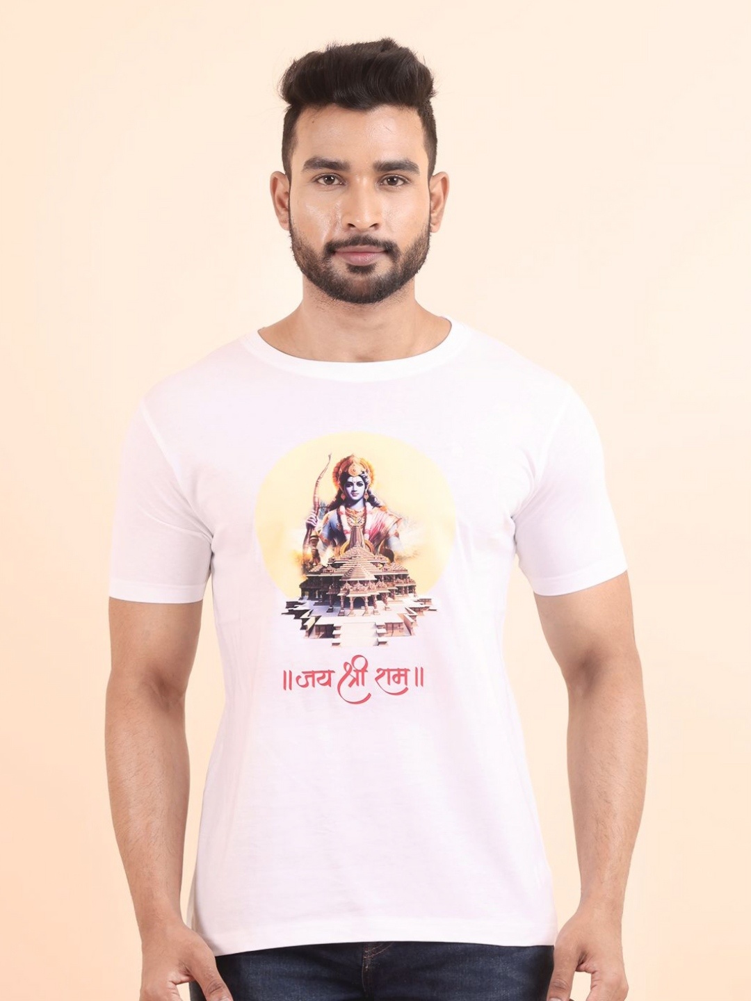 

berry blues Men Graphic Printed Round Neck Cotton T-shirt, White