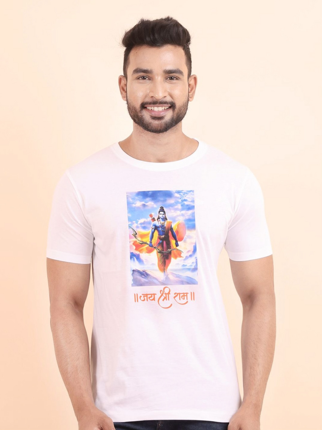 

berry blues Men Graphic Printed Round Neck Cotton T-shirt, White