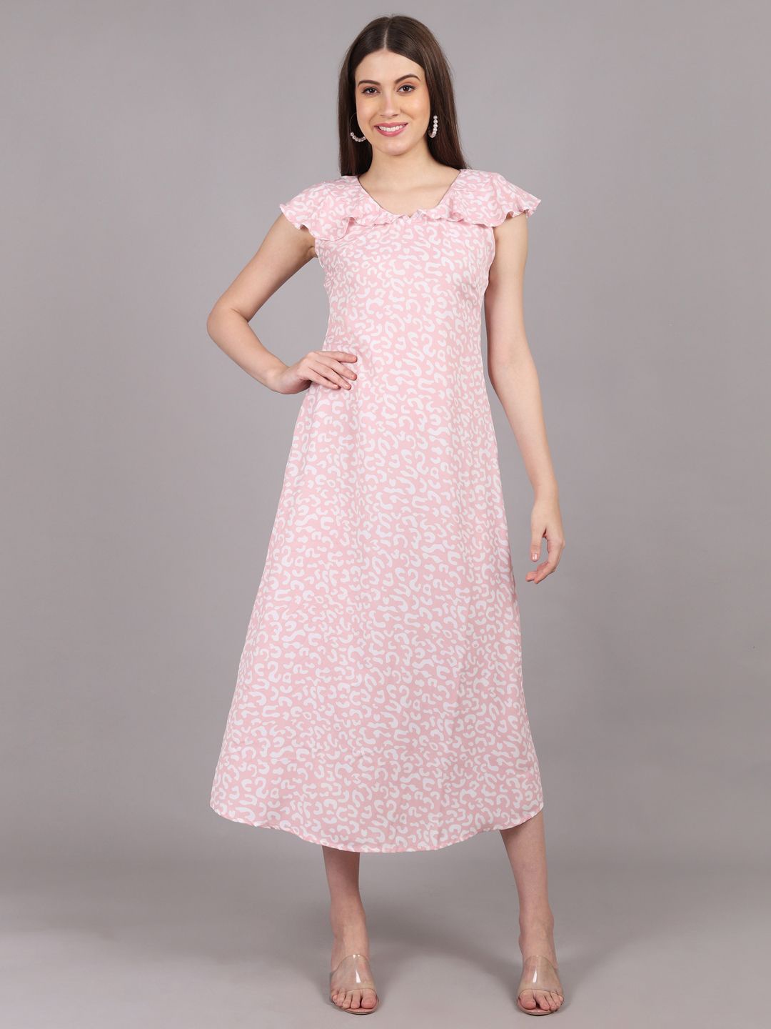 

BAESD Print A-Line Maxi Dress, Pink