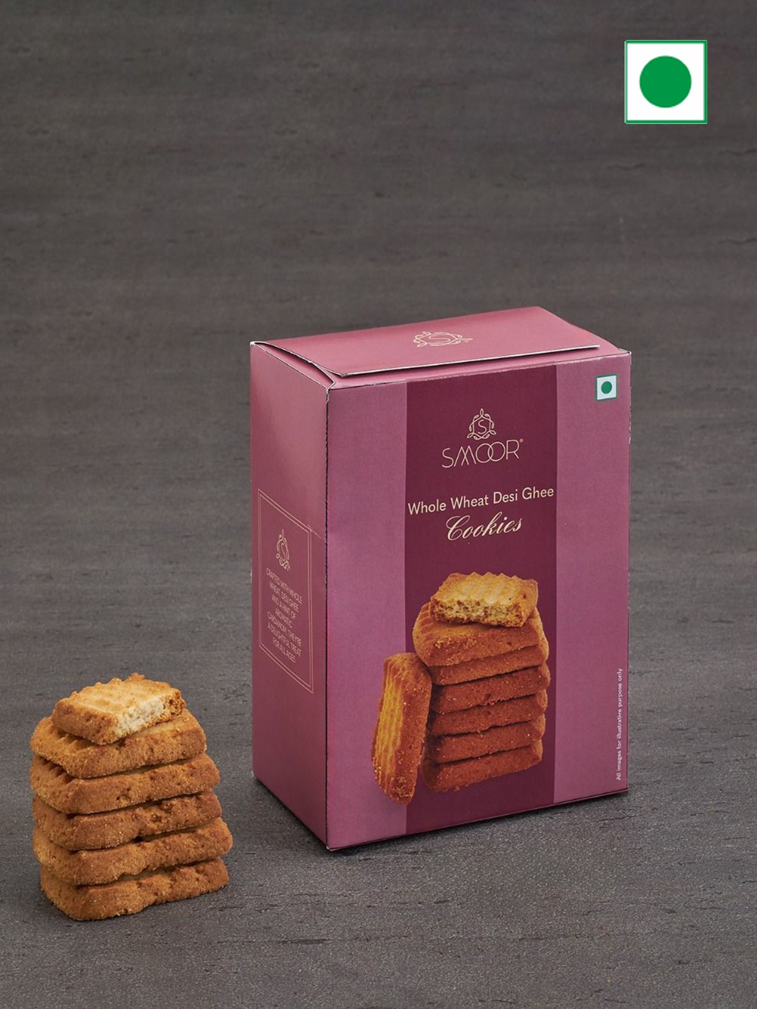 

SMOOR Whole Wheat Desi Ghee Cookies -150 gm, Pink