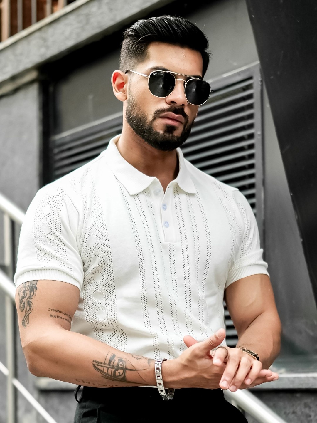 

Maniac Men Solid Polo Collar Cotton Slim Fit T-Shirt, White