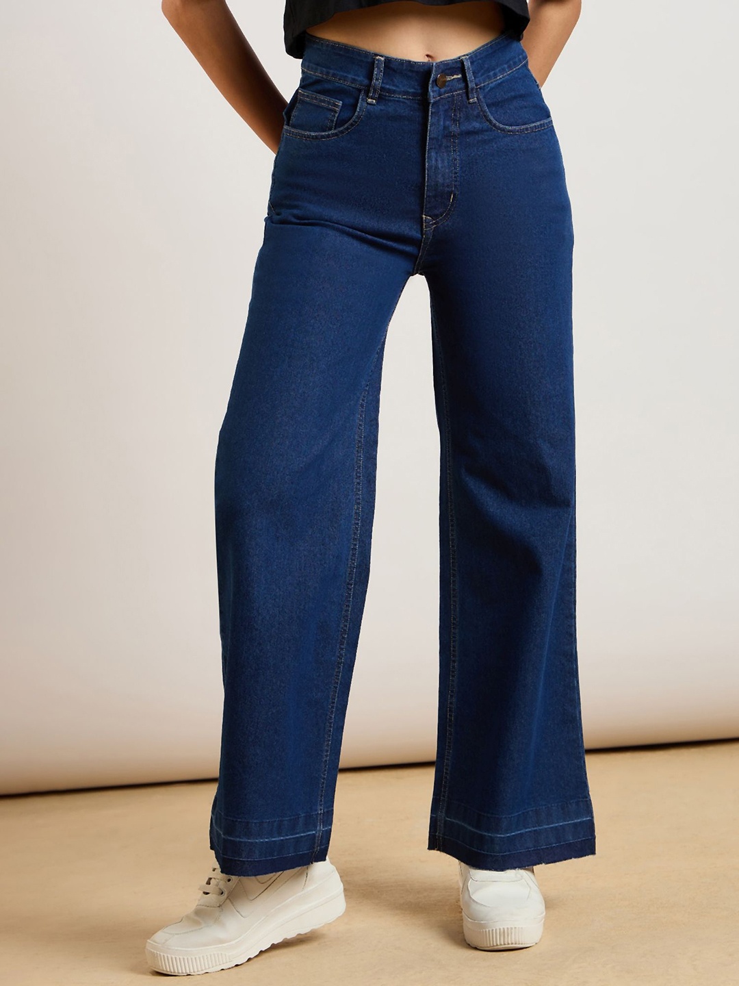 

4WRD by Dressberry Women Classic High-Rise Jeans, Navy blue