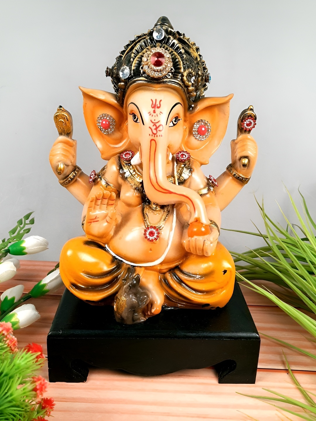 

apka mart Yellow & Black Ganesh Idol Showpiece