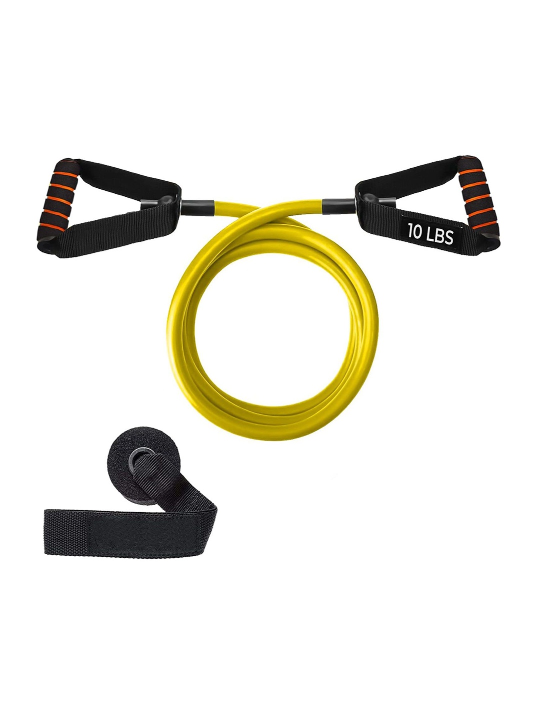

STRAUSS Single Resistance Tube with Foam Handles, Door Knob & Carry Bag 4 Kg, Yellow